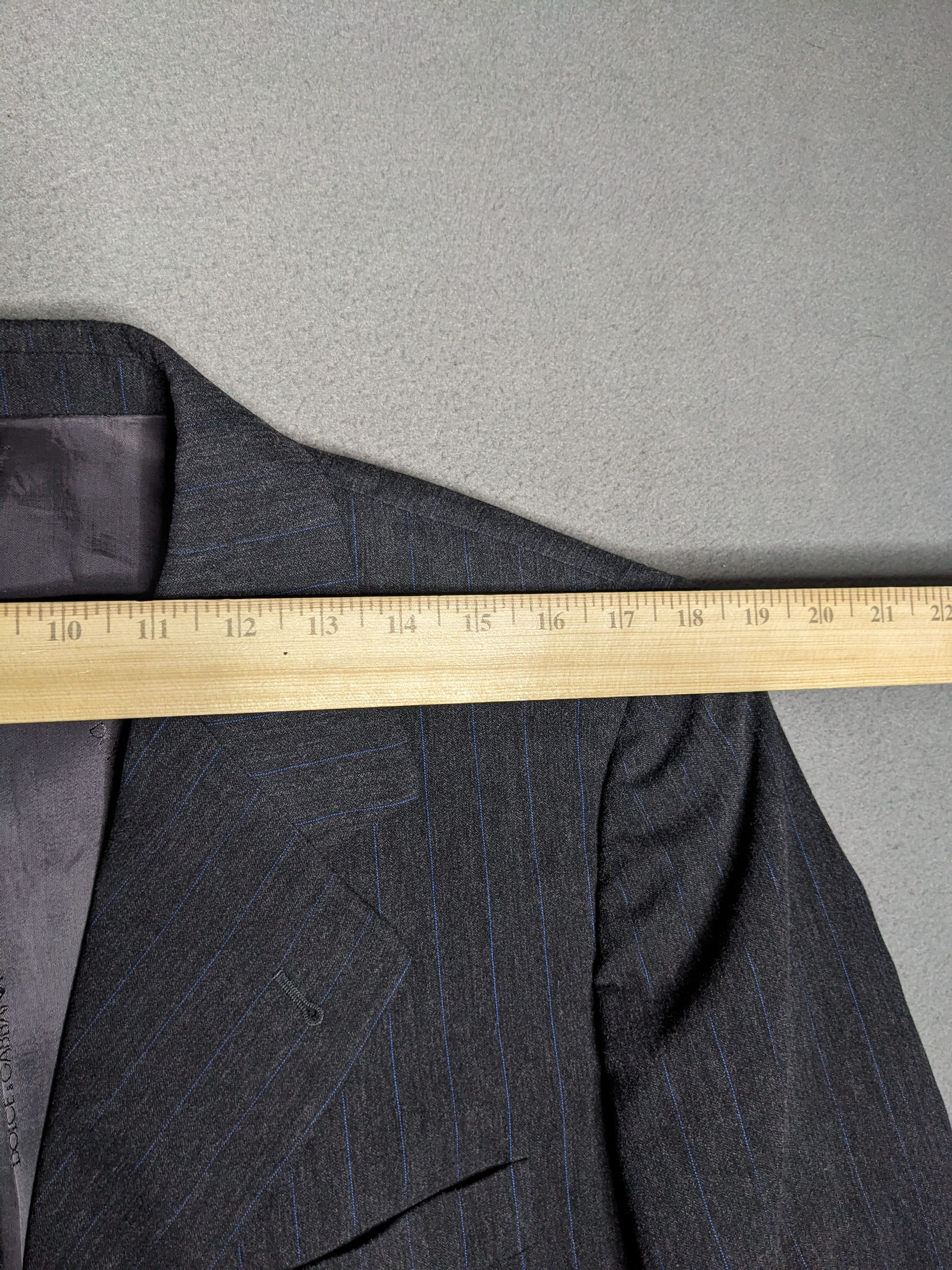 Dolce & Gabbana VTG 90s Dolce Gabbana Pinstripe Blazer Suit Jacket 42R Wool Size 42R - 16 Thumbnail