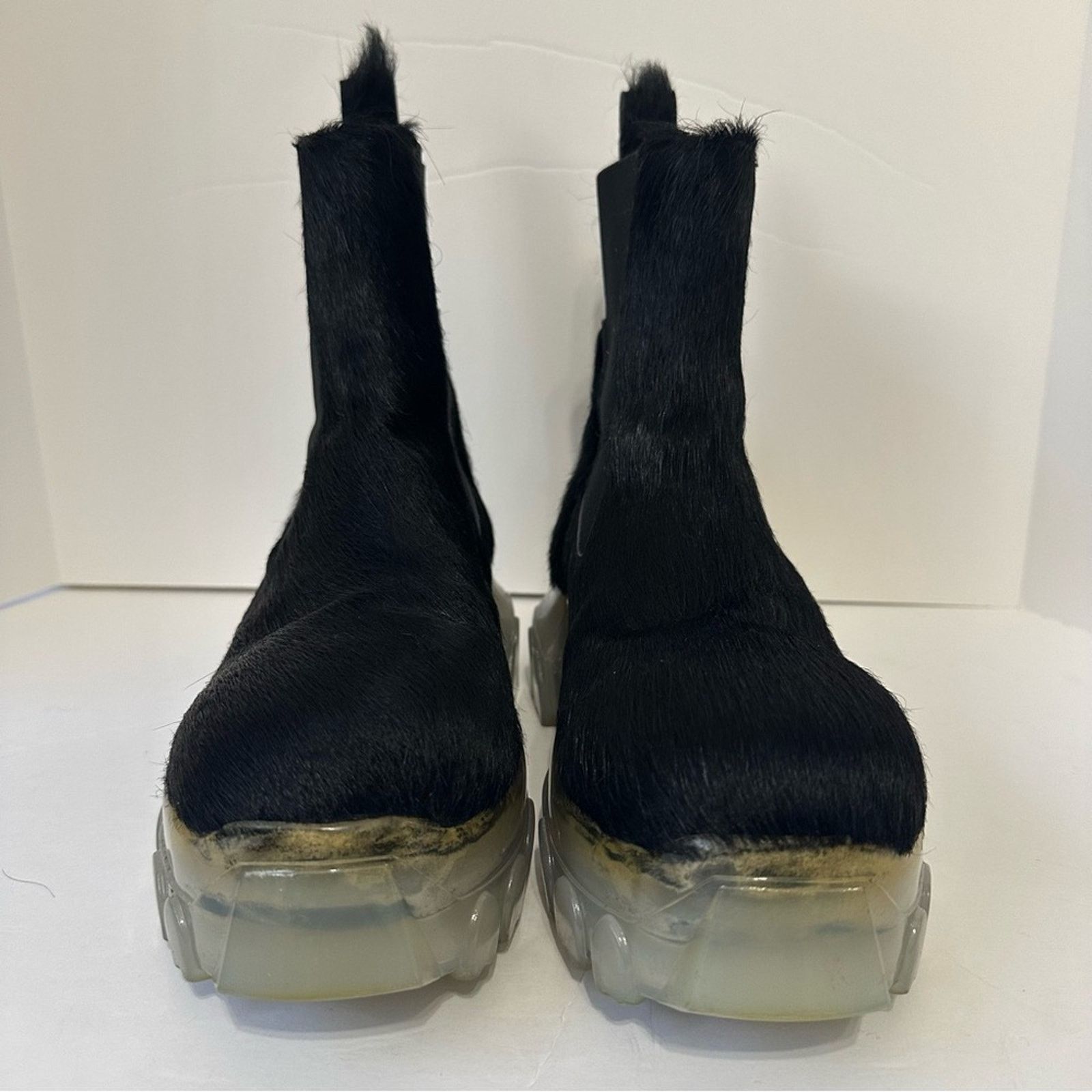 Rick Owens RO Calf Hair Beetle Bozo Chelsea Boots IT 37 US 8 Black Size US 7 / IT 37 - 10 Thumbnail