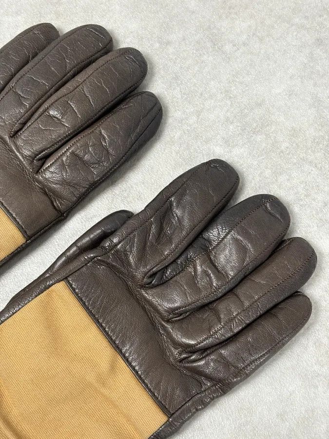 Gucci AW2001 Gucci Beige Canvas & Brown Leather Gloves by Tom Ford Size ONE SIZE - 7 Thumbnail
