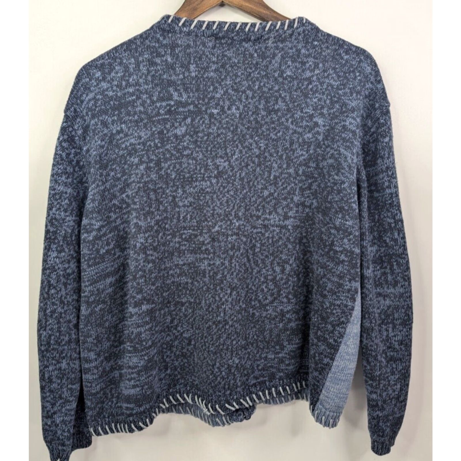 Vintage VINTAGE Holiday Tiara International Blue Santa & Tree Christmas Holiday Zip Sweater Cardigan Size XL / US 12-14 / IT 48-50 - 5 Thumbnail