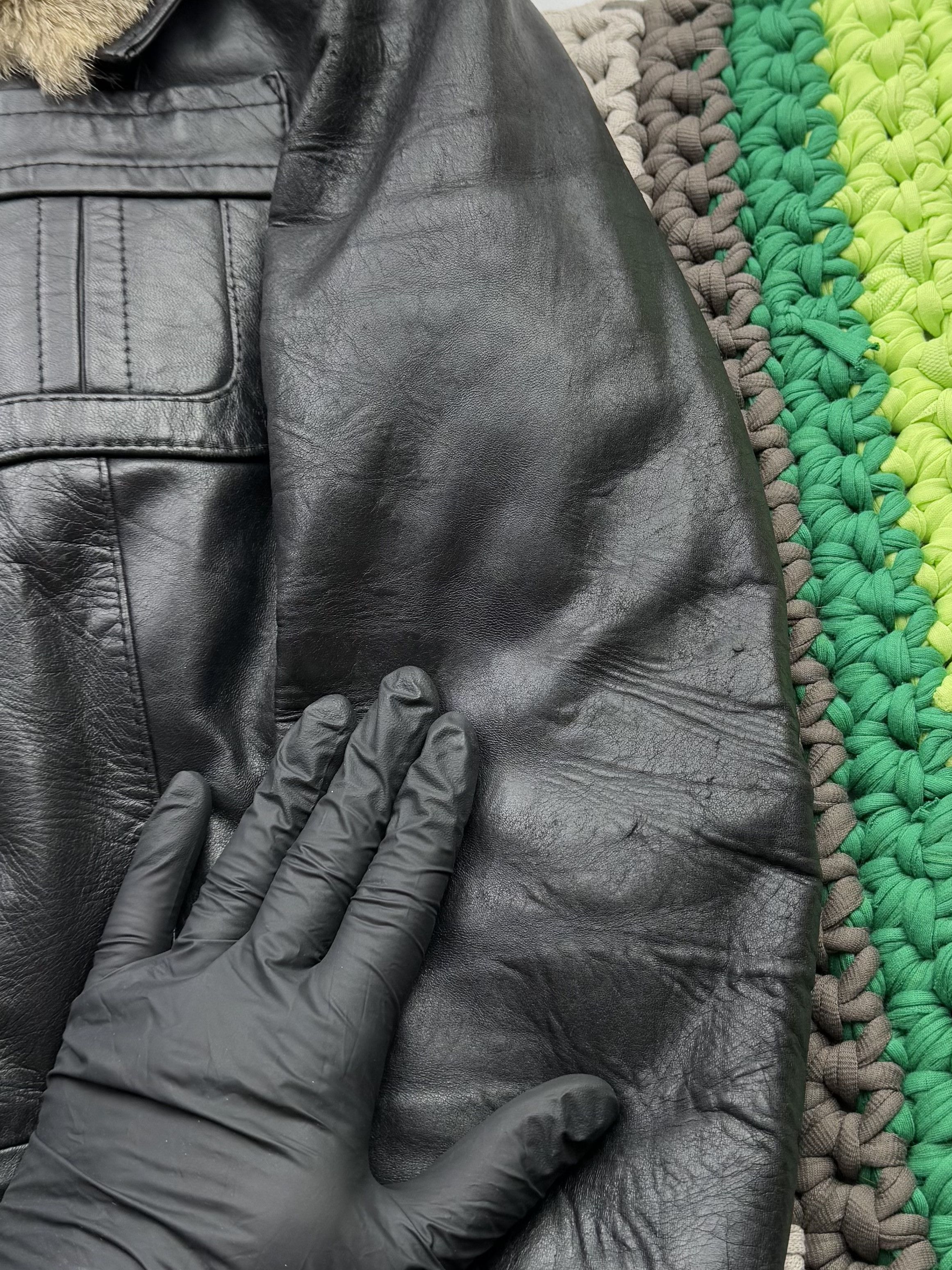 Vintage Vintage Leather Coat With Real Fur Details (V215)(D15) Size S / US 4 / IT 40 - 5 Thumbnail