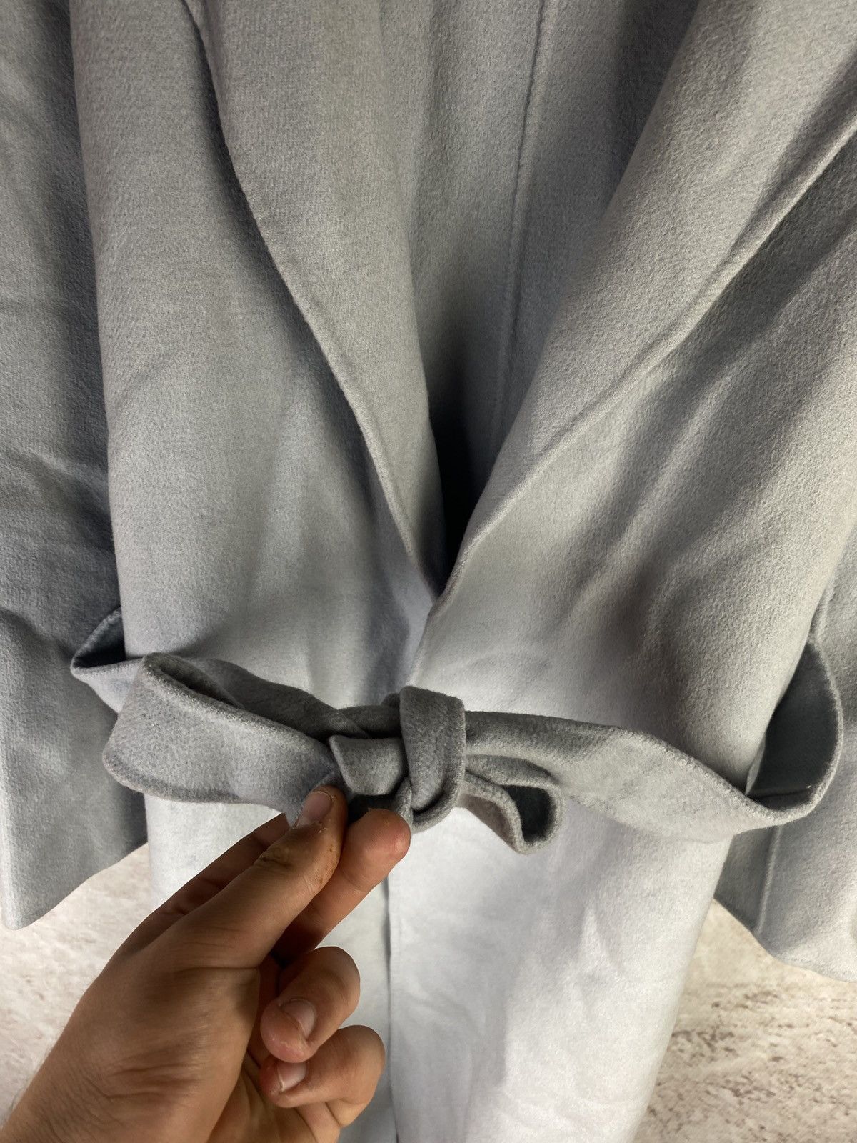 Max Mara Max Mara Long Trench Coat Blue 100% Wool US 8 Size M / US 6-8 / IT 42-44 - 3 Thumbnail