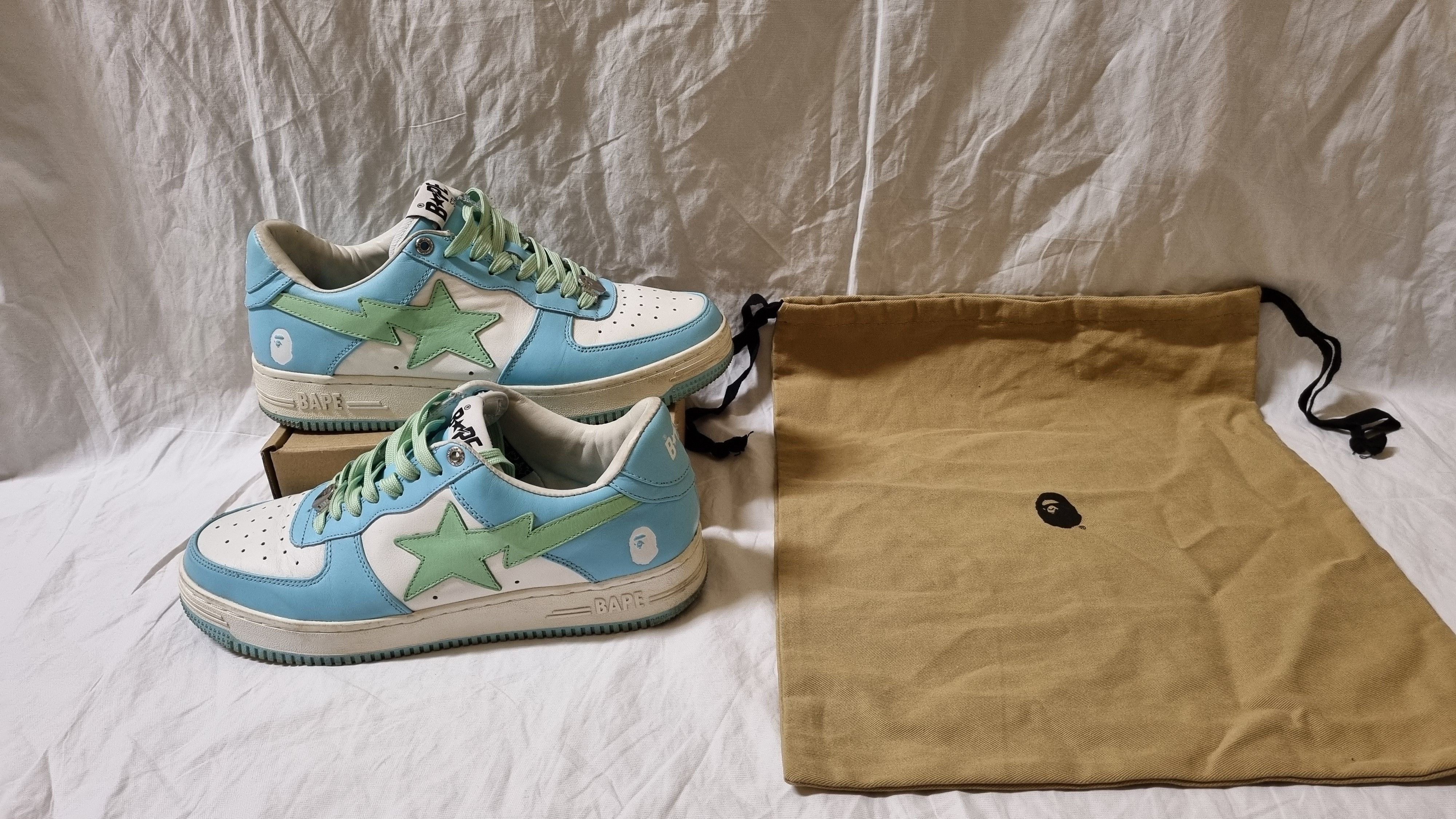 Bape Bapesta Pastel Pack Sax Blue Green Sneakers Size US 9.5 / EU 42-43 - 1 Thumbnail