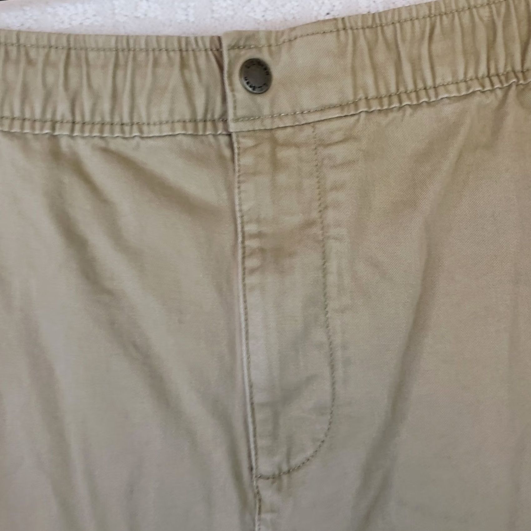 Vintage L.L. Bean Khaki Lakewashed Chino Stretch Pants XXL Regular Men’s Beige Solid Drawstring Tailored Casual Outdoor Size US 39 - 5 Thumbnail
