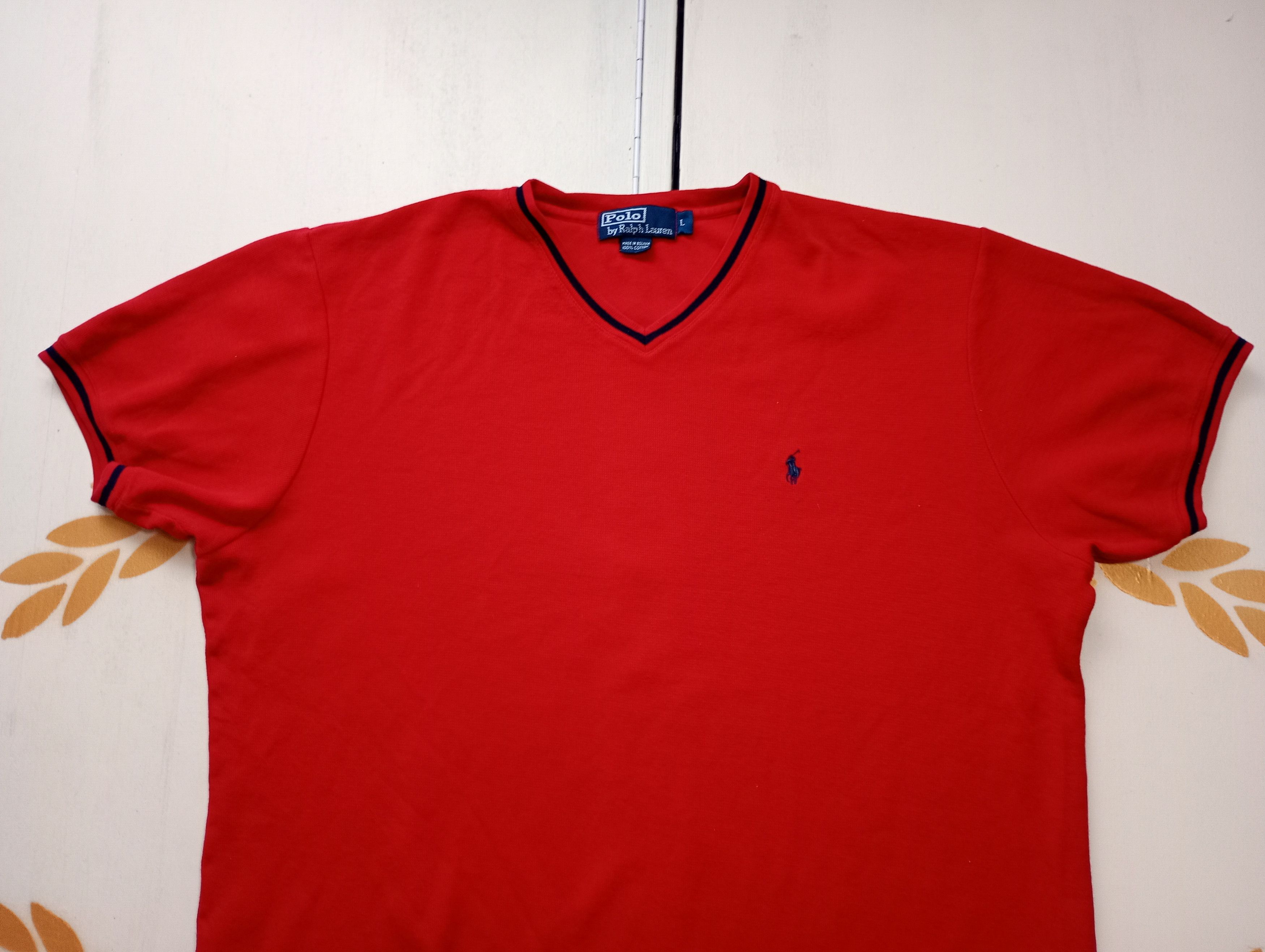 Polo Ralph Lauren Polo Ralph Lauren V-neck T-Shirt Vintage 90's Size US L / EU 52-54 / 3 - 4 Thumbnail