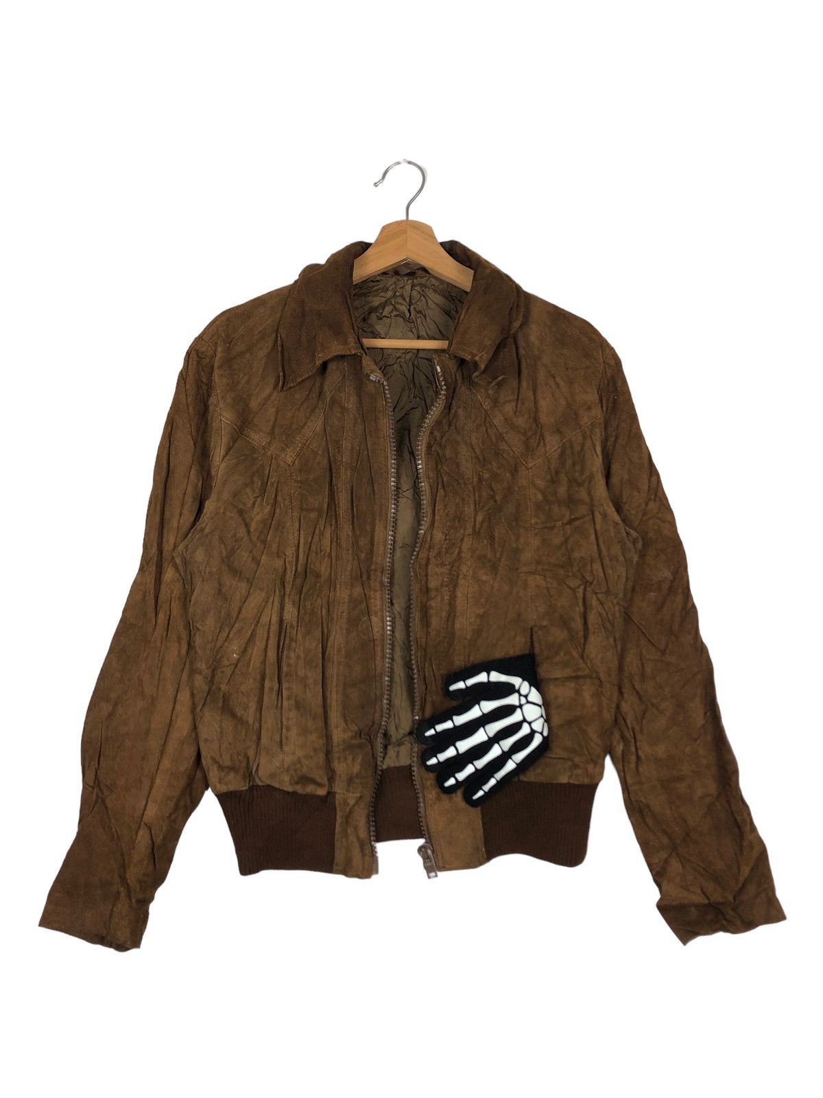 Japanese Brand 🔥Rare Genuine Leather Bomber Jacket Issey Miyake Size US L / EU 52-54 / 3 - 1 Thumbnail