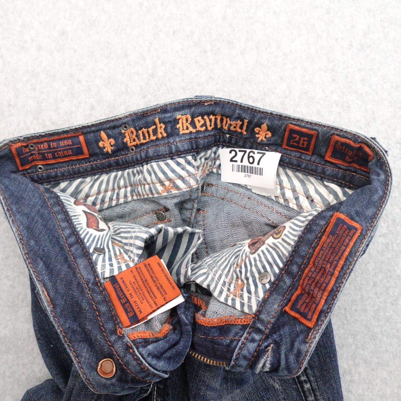 Vintage ROCK REVIVAL Stephanie Jeans Womens Size 26 Blue Denim Low Rise Boot Cut Size 26" / US 2 / IT 38 - 3 Thumbnail
