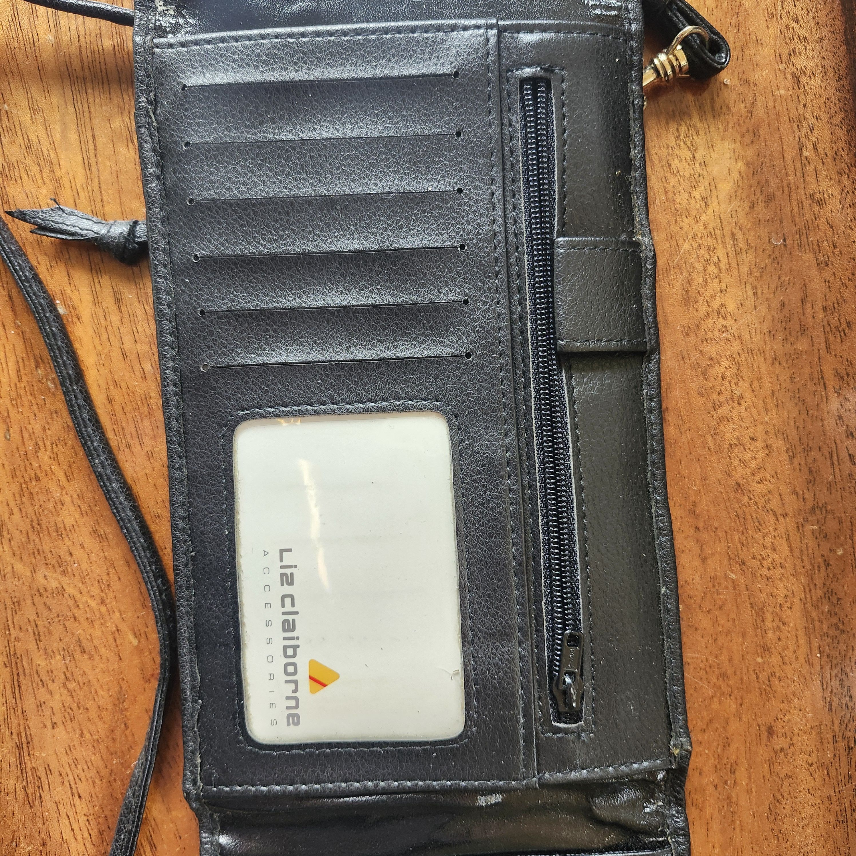 Liz Claiborne Liz Claiborne Black Faux Wallet Organizer Phone Pouch Size ONE SIZE - 6 Thumbnail