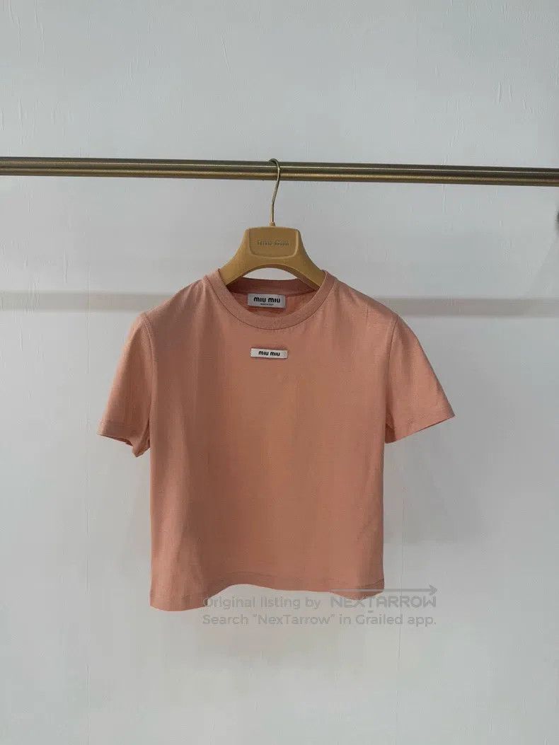Miu Miu Miu Miu Size XS Orange and pink letter T-shirt Size XS / US 0-2 / IT 36-38 - 1 Thumbnail