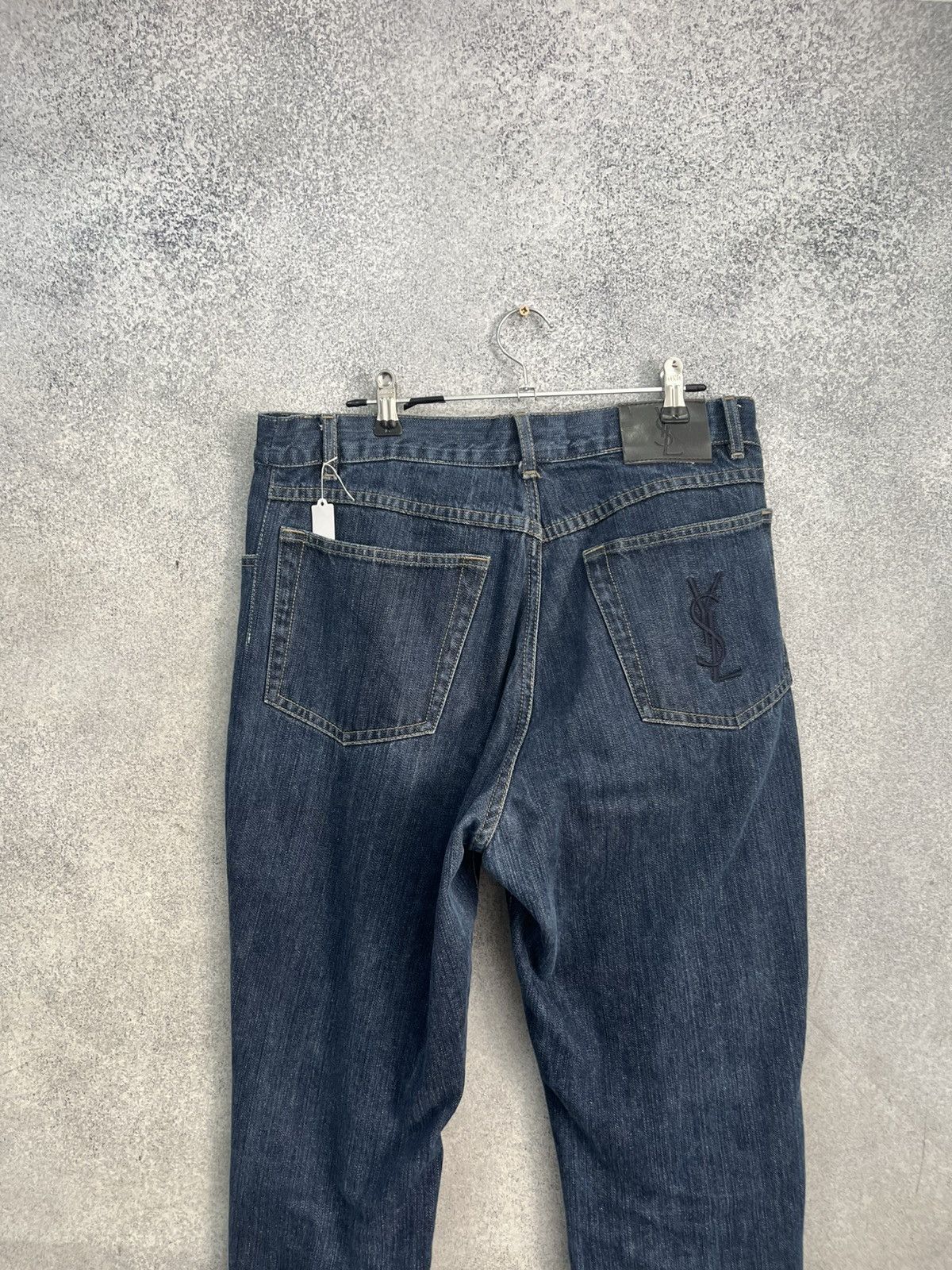 Yves Saint Laurent Vintage Yves Saint Lauren Big Logo Distressed Jeans YSL Size US 32 / EU 48 - 3 Thumbnail
