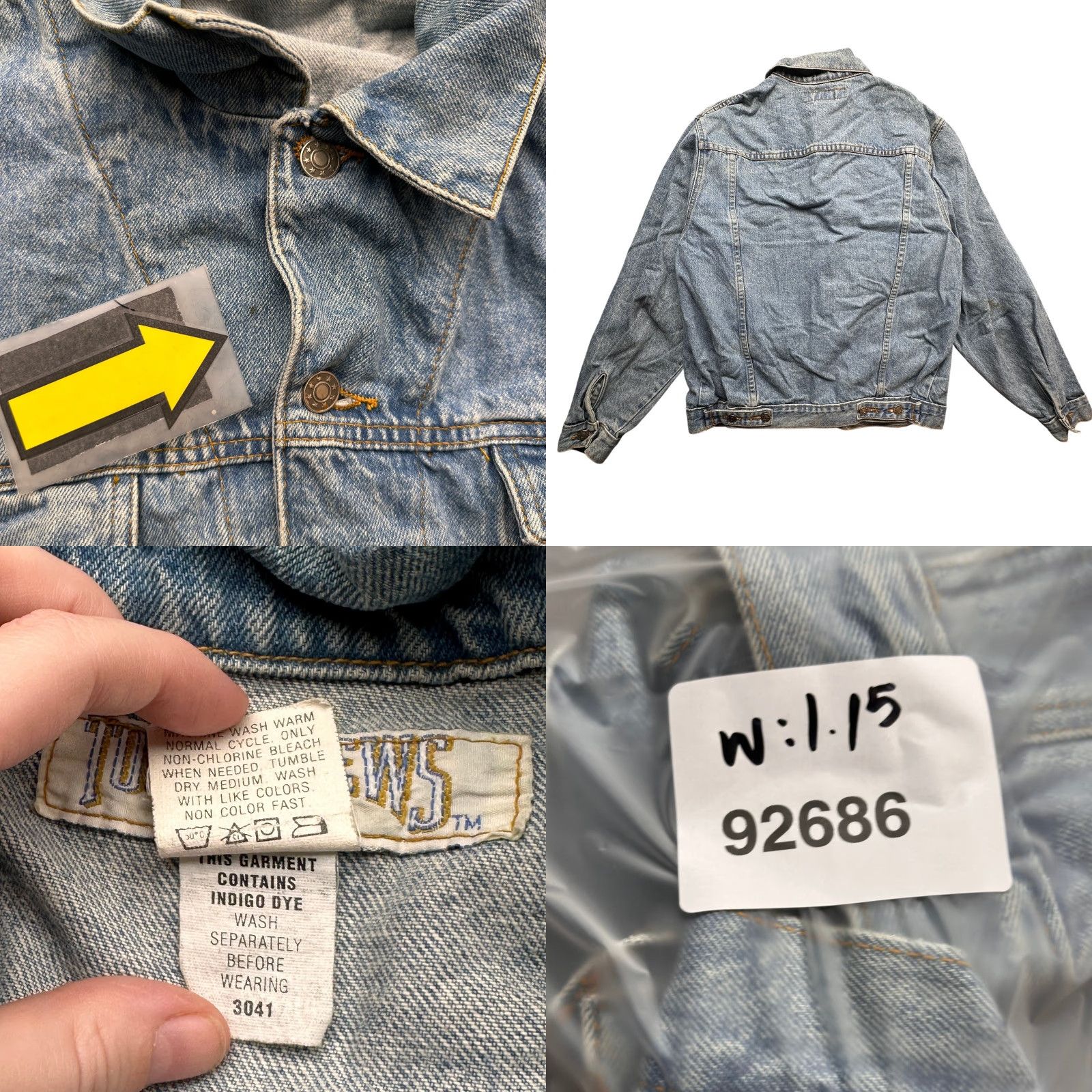 Denime VINTAGE 90s Todays News Denim Trucker Jean Jacket Mens Medium Blue Button Jacket Size US 31 - 8 Thumbnail