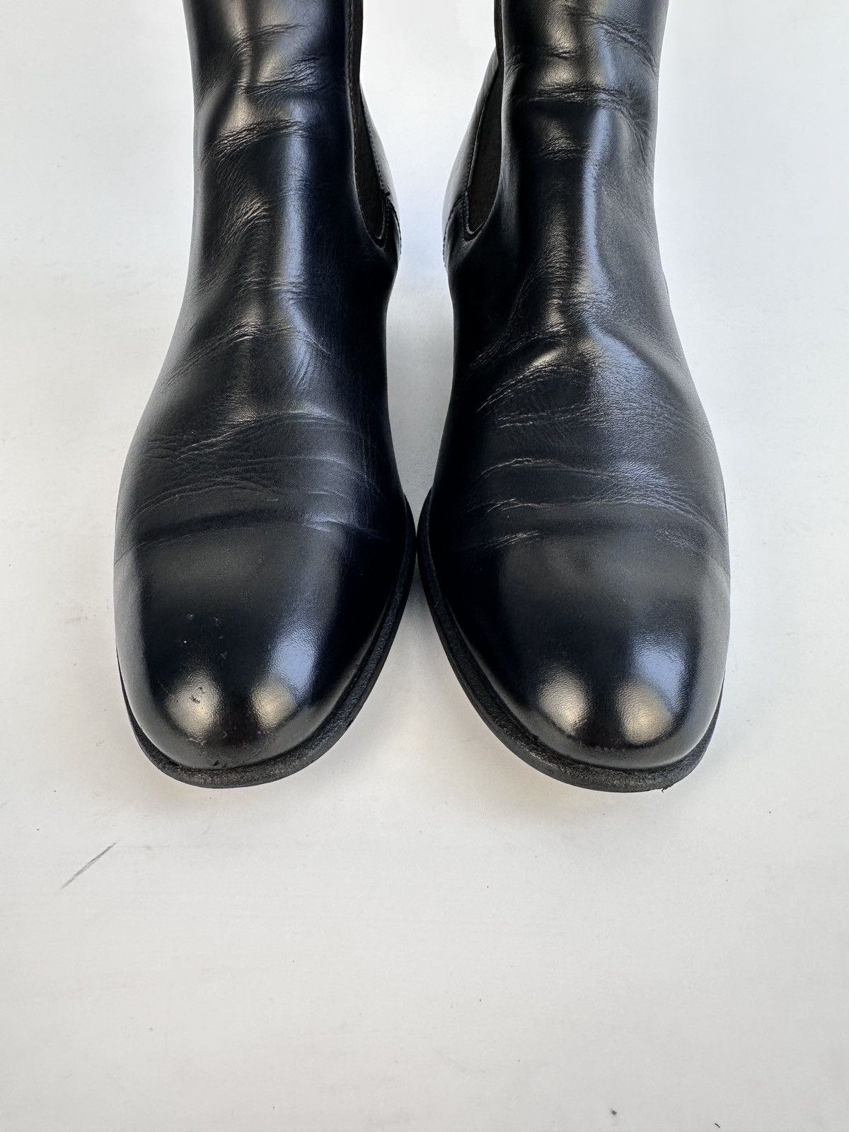 Santoni Santoni Italy Black Leather Chelsea Boots 38.5 Ankle Boots Size US 8 / IT 38 - 5 Thumbnail