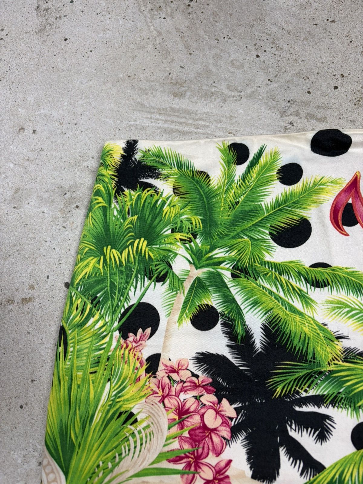 Versace 2000s Gianni Versace Floral Palms Polka Dot Print Skirt Size 33" - 8 Thumbnail