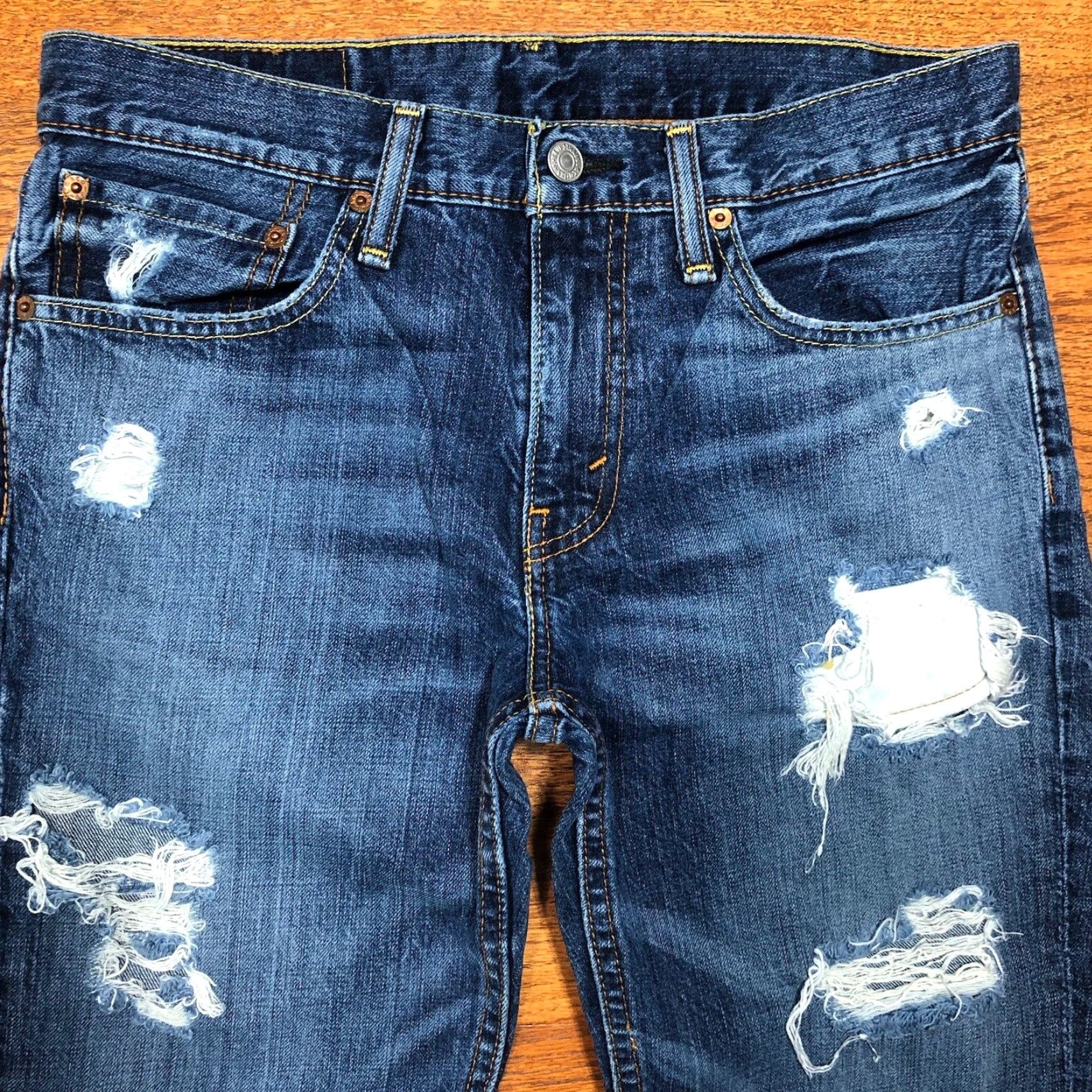 Levi's Levi's 511 Denim Jeans Slim Straight Distressed Mens 31x32 Blue Jeans Slim Straight Distressed Mens 31x32 Blue Levi's 511 Size US 31 - 3 Thumbnail