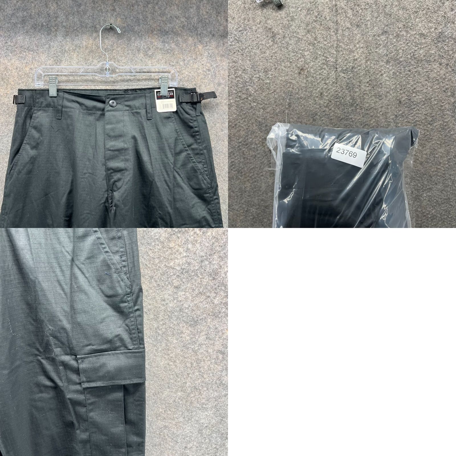 Vintage Tact Squad Pants Men Medium Cargo Police Combat Ripstop Polyester Black NEW Size US 31 - 9 Thumbnail