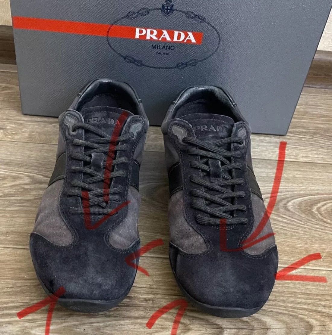 Prada Prada sneakers size 9,5 black/ gray Size US 9.5 / EU 42-43 - 20 Thumbnail