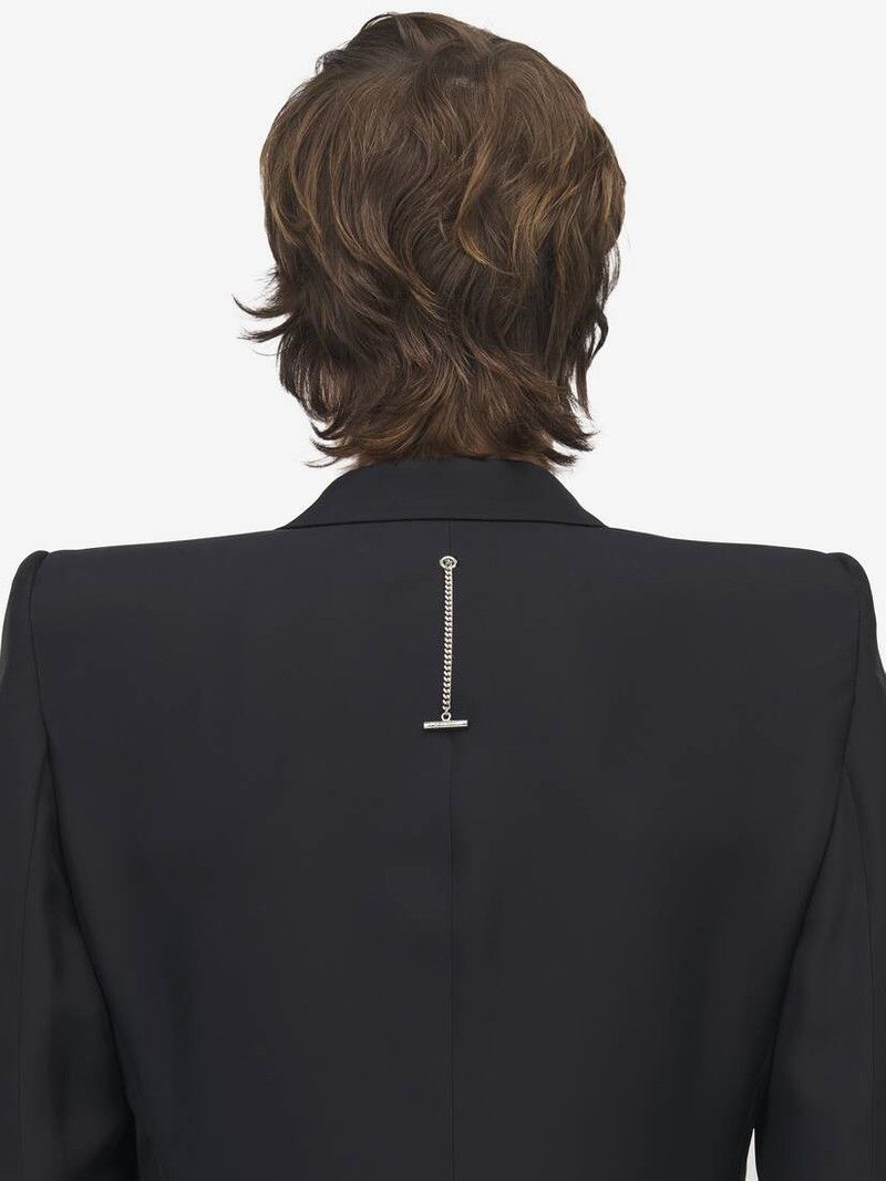 Alexander McQueen o1srvl11e0226 Stacked Shoulder Tailored Coat In Black Size US L / EU 52-54 / 3 - 5 Thumbnail