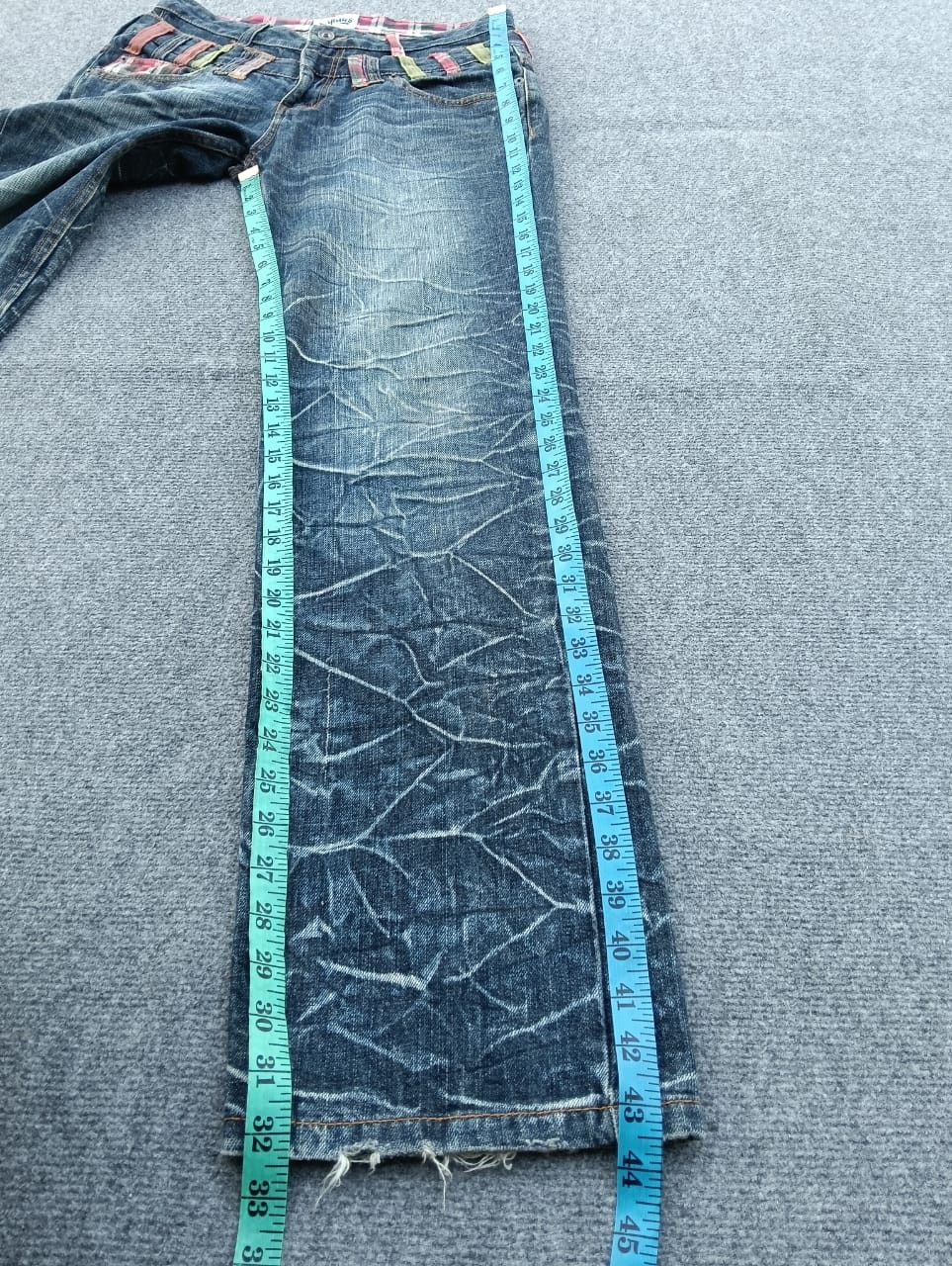 Japanese Brand Nylaus Double Waist Lightning Bolt straight cut jeans. Size US 31 - 7 Thumbnail