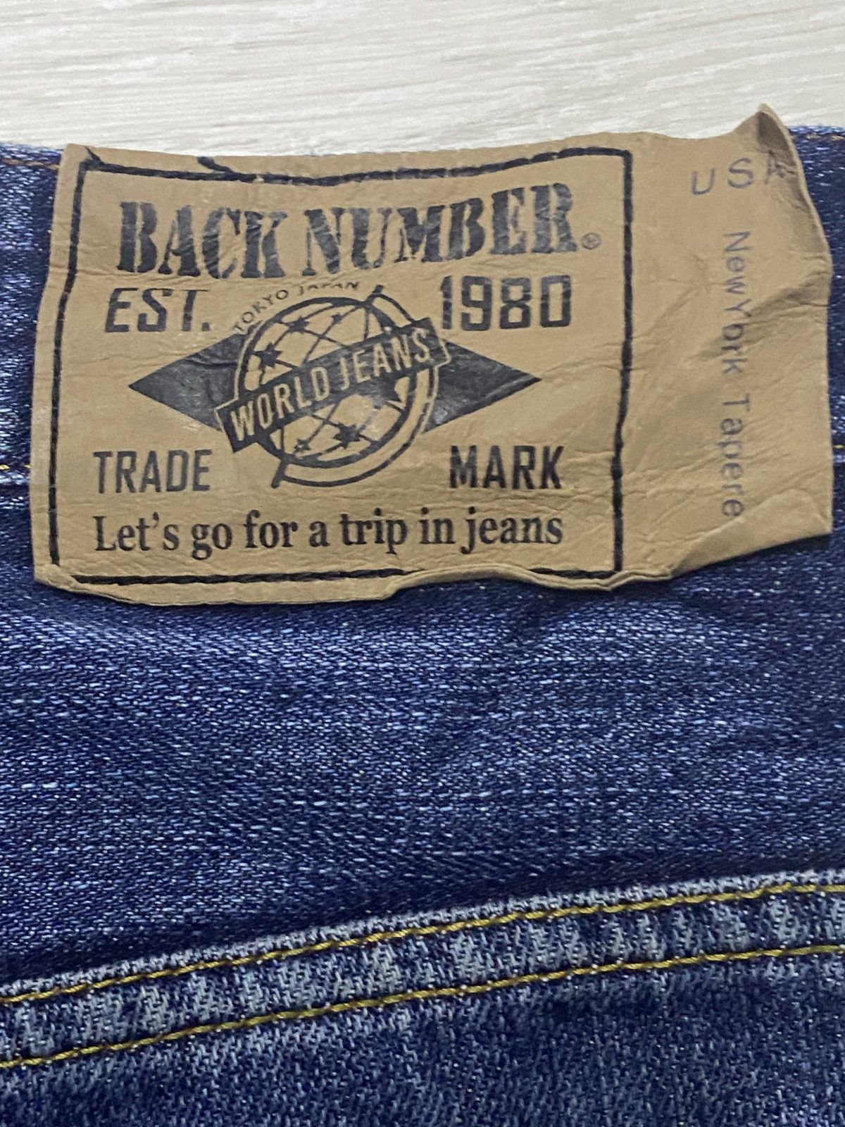 Japanese Brand Vintage Back Number Fade Wash Distressed Jeans Size US 34 / EU 50 - 10 Thumbnail
