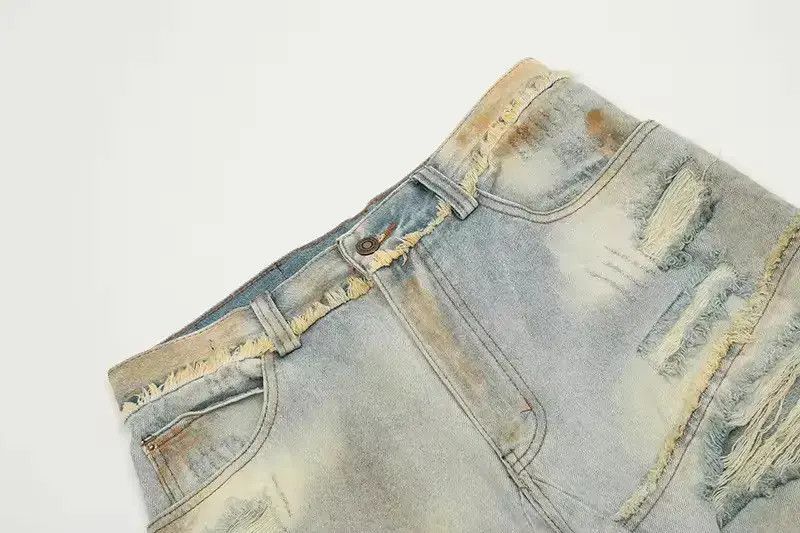 Japanese Brand Streetwear Washed Hole Ripped Y2k Jeans Size US 34 / EU 50 - 4 Thumbnail