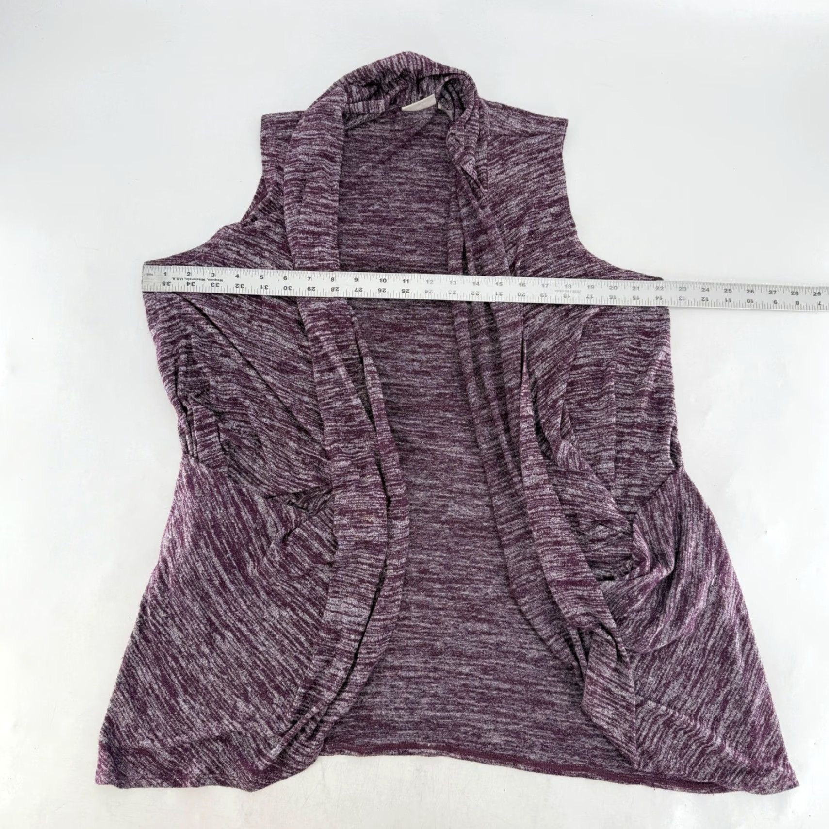 Vintage VINTAGE LOGO by Lori Goldstein Women's Knit Vest Cardigan Duster Purple Heathered Size L Size L / US 10 / IT 46 - 8 Thumbnail