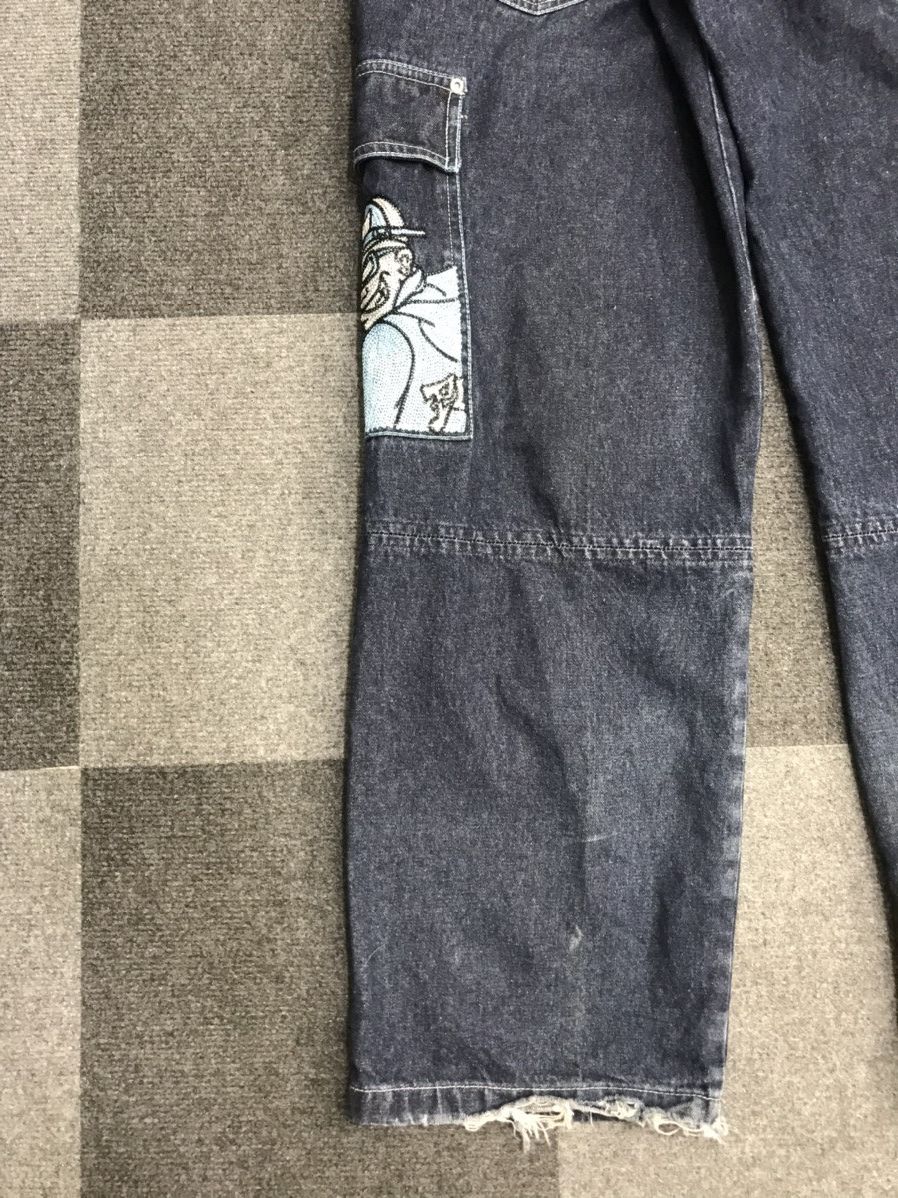 Japanese Brand BAGGY🔥BOBBYGANG Hip Hop Skater Cargo Jeans Size US 32 / EU 48 - 20 Thumbnail