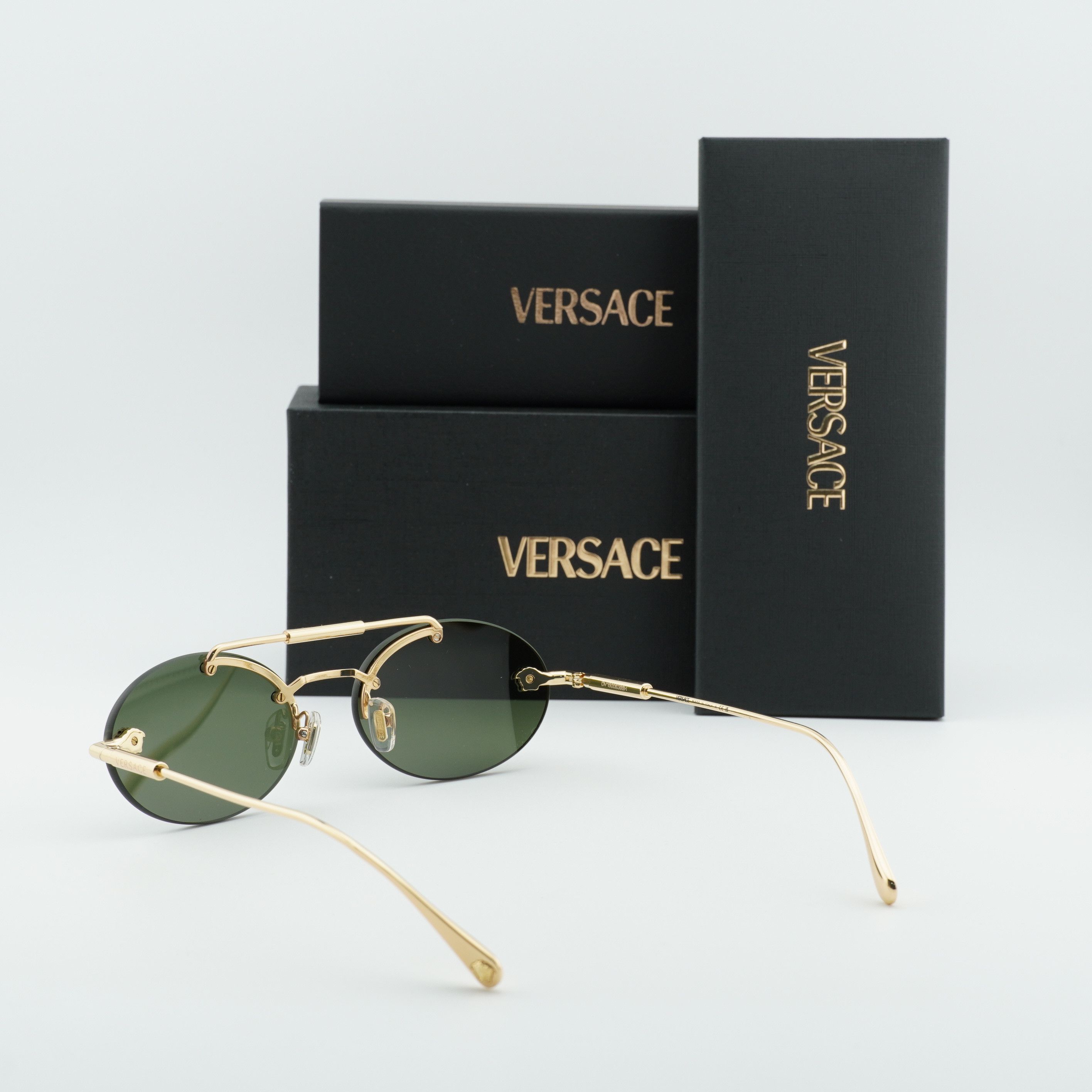 Versace Versace VE2295 1002/71 Sunglasses Gold Oval Frame Size ONE SIZE - 10 Thumbnail