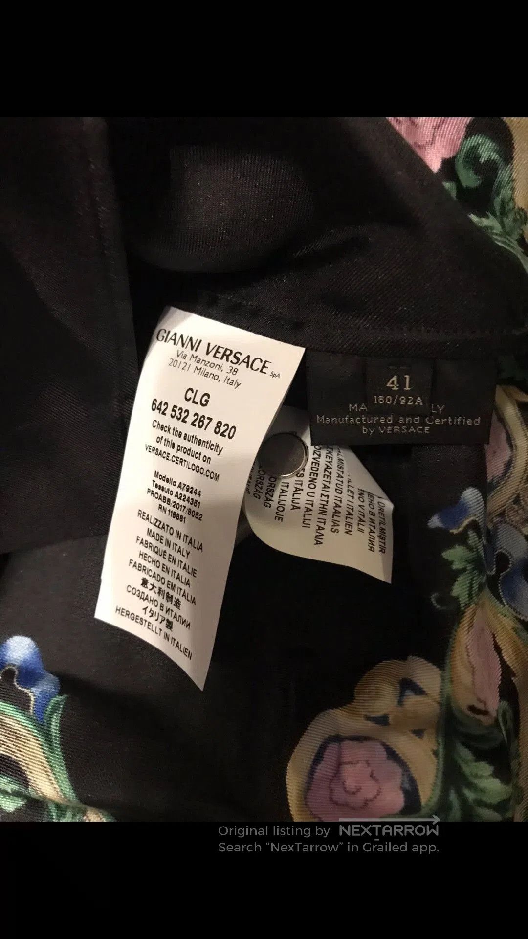 Versace Versace Long-Sleeve Silk Floral Shirt. Size US M / EU 48-50 / 2 - 4 Thumbnail