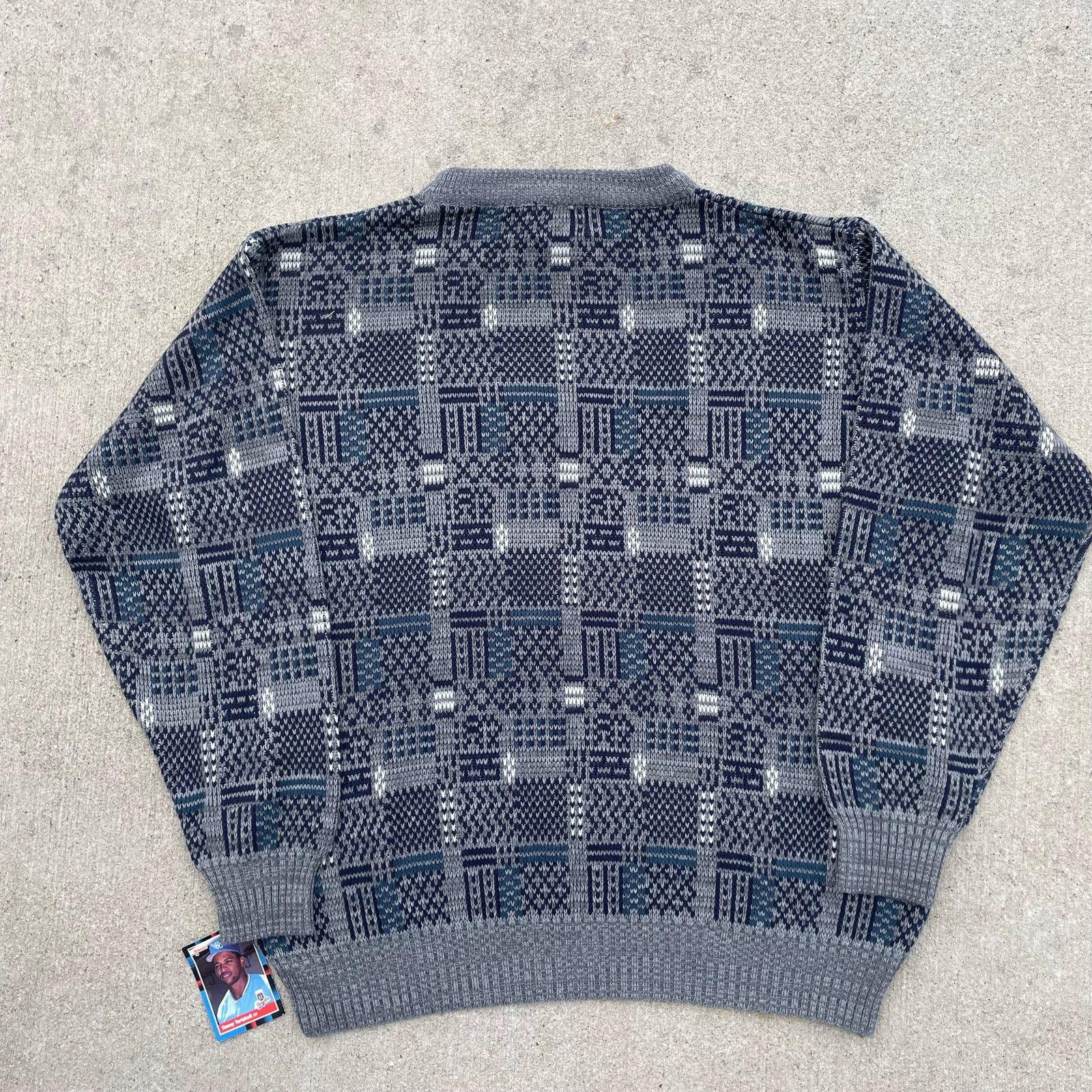 Vintage Vintage Knit Sweater Patterned Crewneck 90s Cozy Retro Size US XXL / EU 58 / 5 - 6 Thumbnail