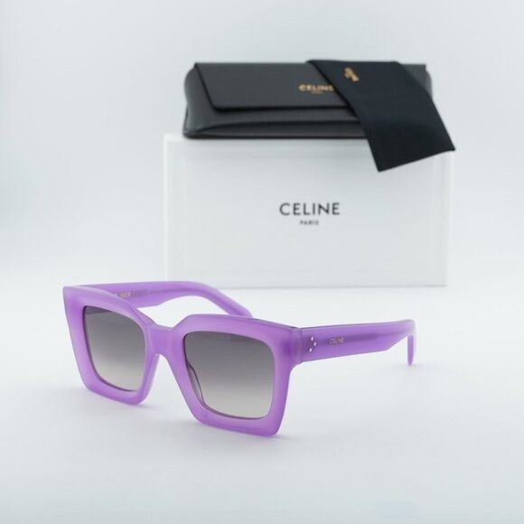 Celine Celine CL40130I 78F Sunglasses Shiny Purple Square Frame Size ONE SIZE - 10 Thumbnail