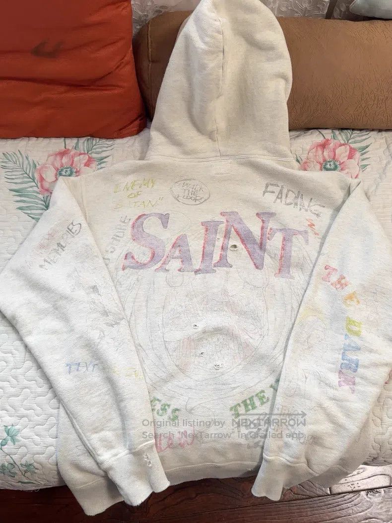 Saint Michael Saint Michael Jesus Hand-Painted Graffiti Sweatshirt Size US M / EU 48-50 / 2 - 4 Thumbnail