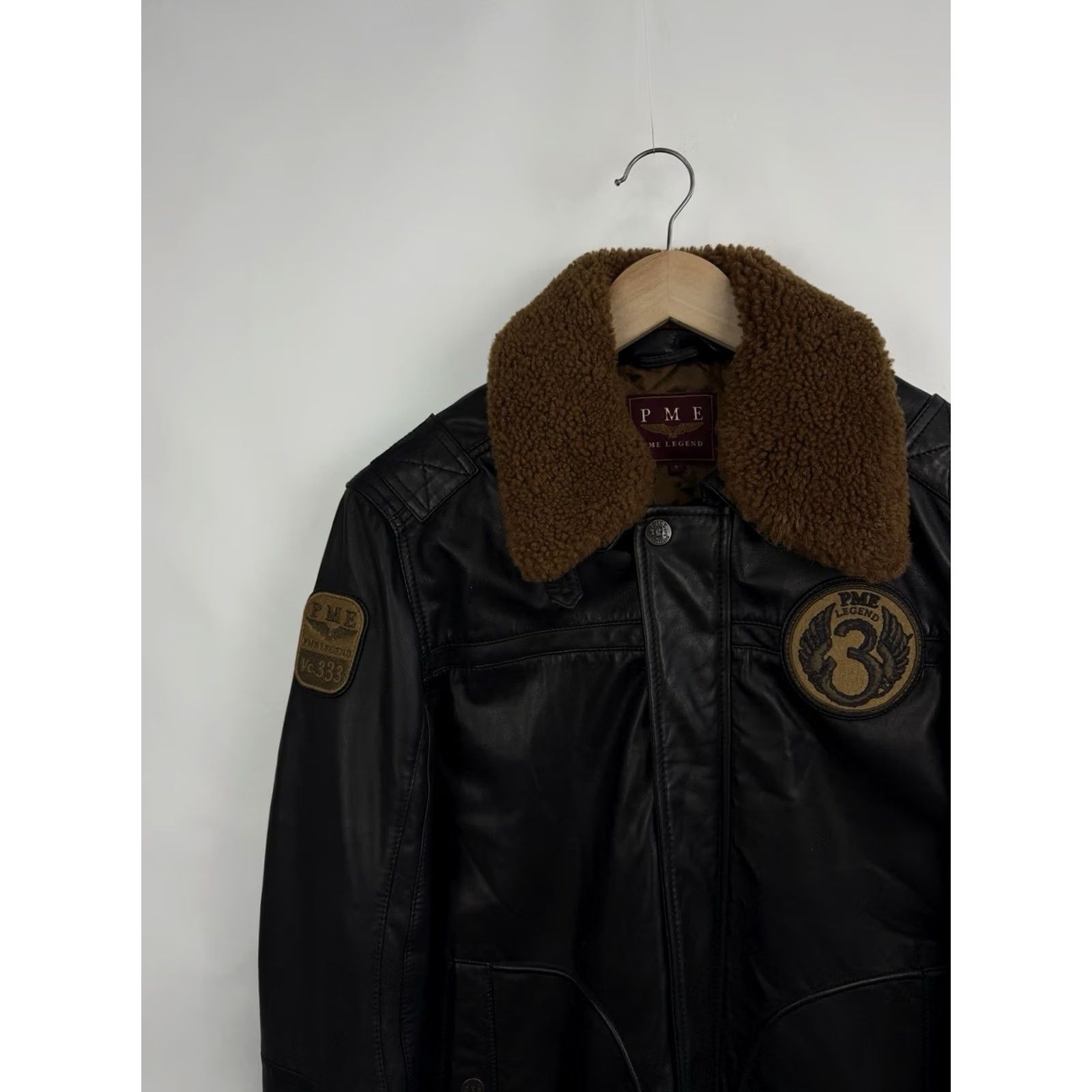 Vintage PME Legend A-28 Hudson Lockheed Sheep Leather Bomber Jacket S Mens Black Jacket Size US S / EU 44-46 / 1 - 5 Thumbnail