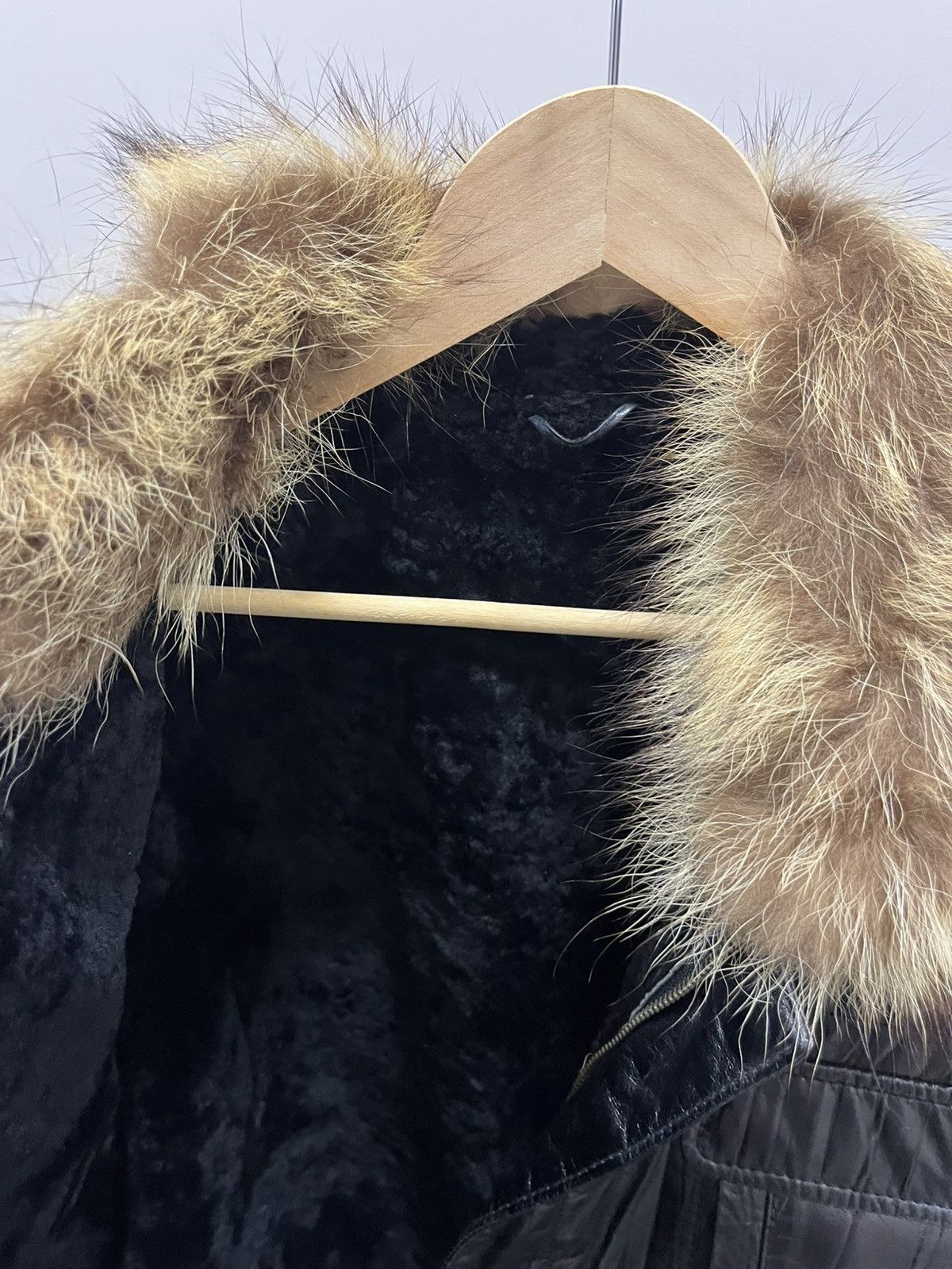 Leather Crazy Rick Owens Style Cropped Leather Jacket Fur Hood Size US L / EU 52-54 / 3 - 6 Thumbnail