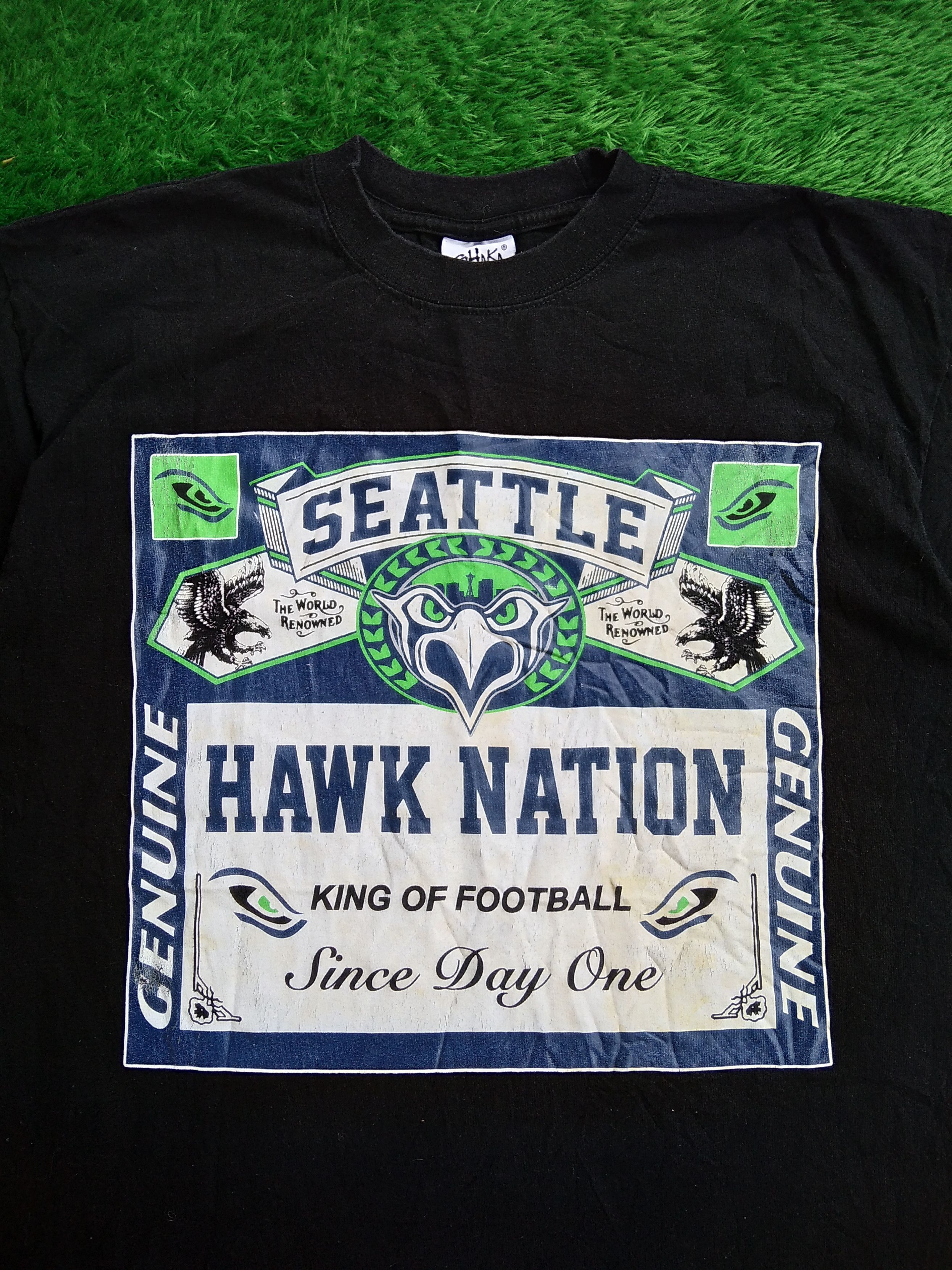 Hawk × NFL Vtg 90s NFL Seattle Hawk Nation King Football Shaka Wear Size US XL / EU 56 / 4 - 3 Thumbnail