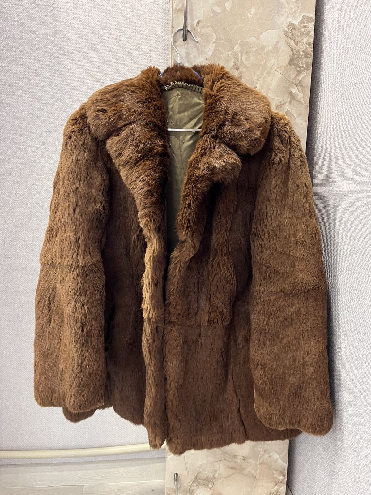Vintage Hype Vintage Real Fur Jacket Brown Coats Avantgarde retro Size L / US 10 / IT 46 - 1 Thumbnail