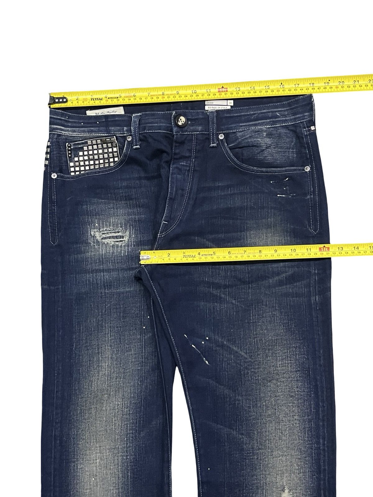 Replay Vintage Archive Replay AMEDEO “Studded”Y2K Italian Denim W35 Size US 35 - 14 Thumbnail