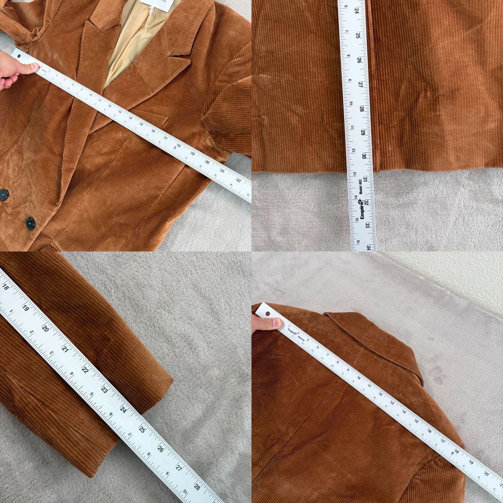 Frame FRAME Di Corduroy Double Breasted Oversized Blazer Jacket Camel Large Beige FRAME Blazer Women L Oversized Corduroy Autumn Spring 90s? Size L / US 10 / IT 46 - 9 Thumbnail