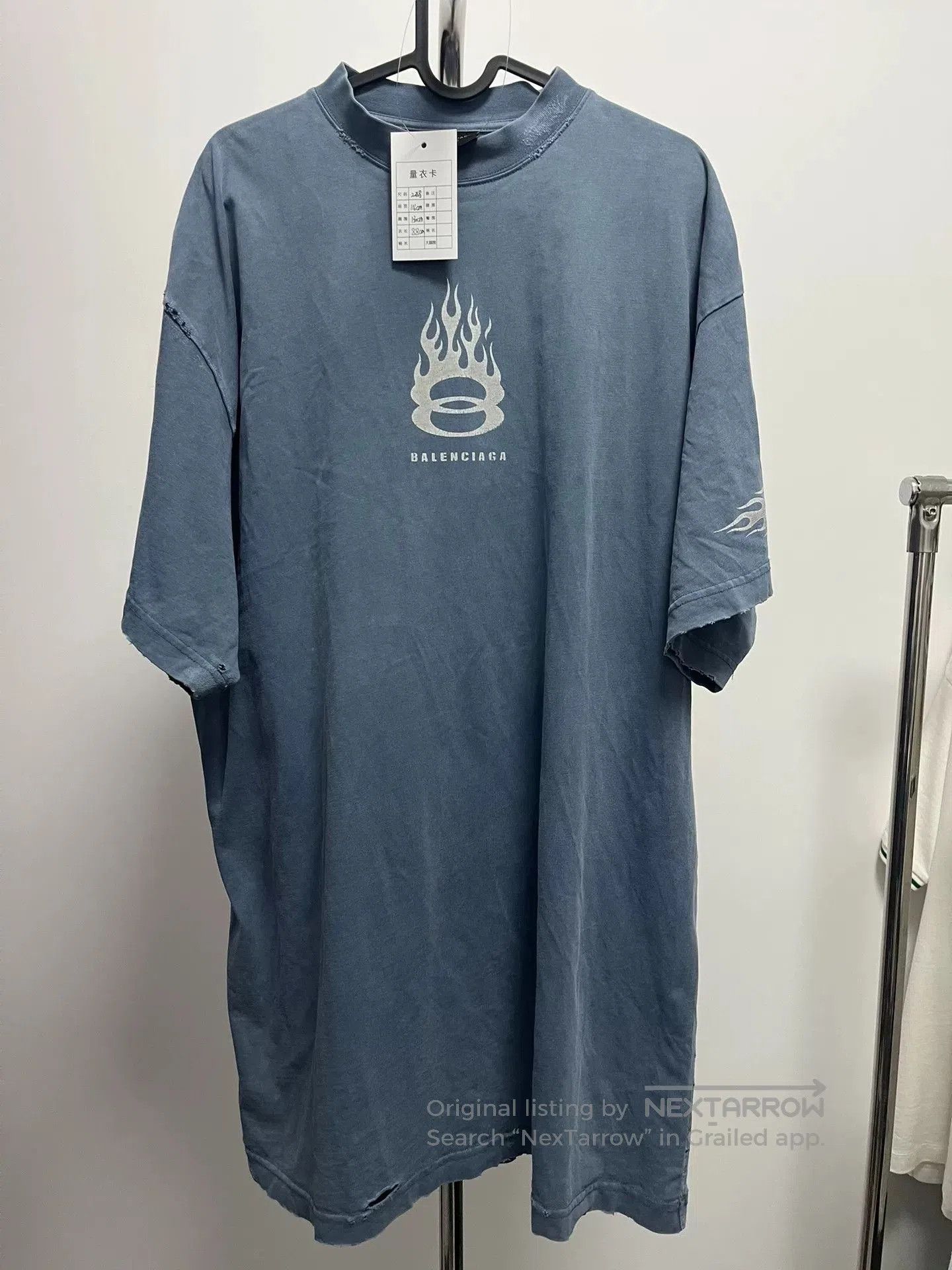 Balenciaga Balenciaga Blue Flame Short Sleeve T-Shirt. Size US L / EU 52-54 / 3 - 1 Thumbnail