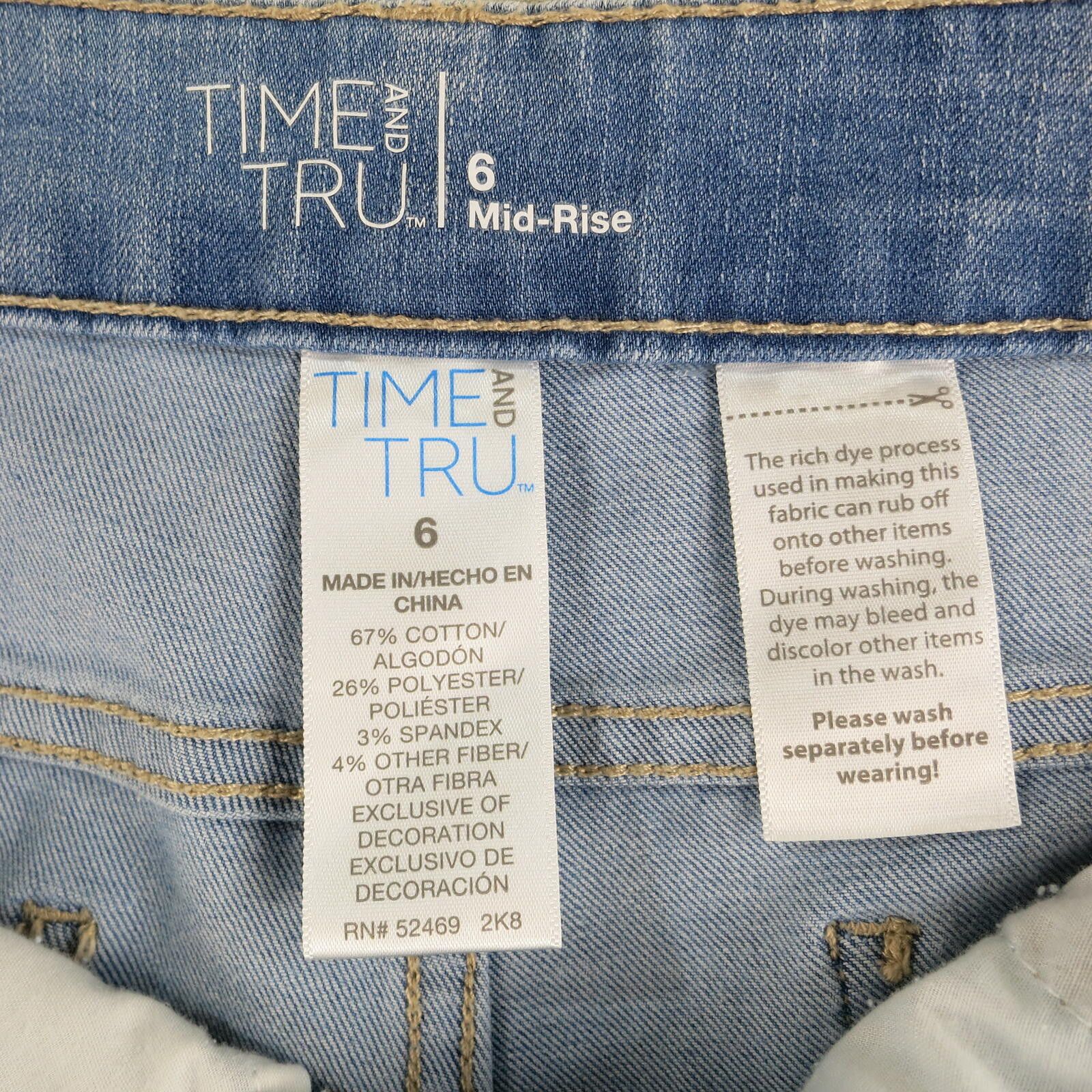 Other Time and Tru Women's Denim Shorts Size 6 Mid-Rise Light Wash Size 28" / US 6 / IT 42 - 3 Thumbnail