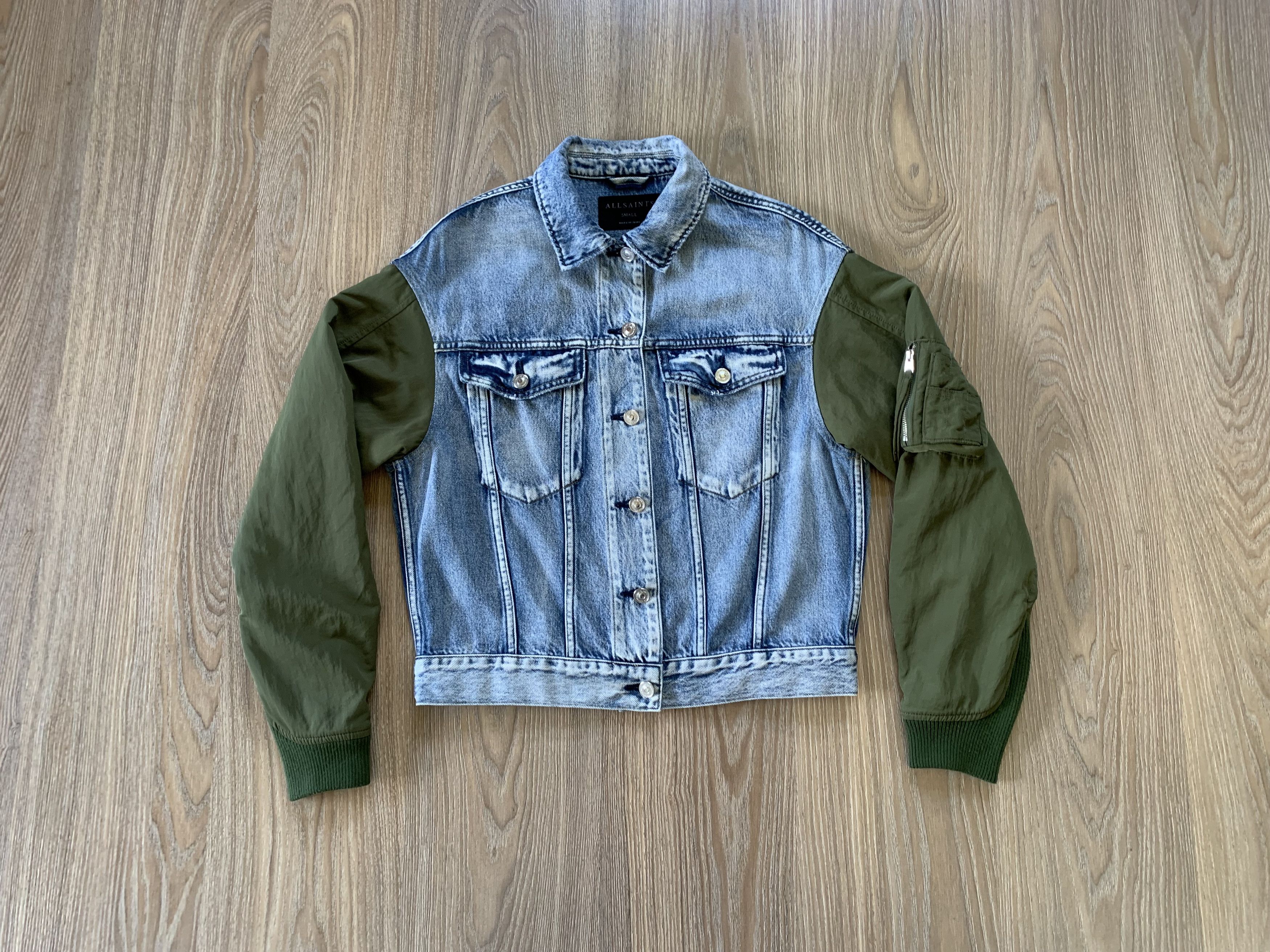 Allsaints Allsaints Frankie Denim Bomber Jacket Size S / US 4 / IT 40 - 1 Thumbnail