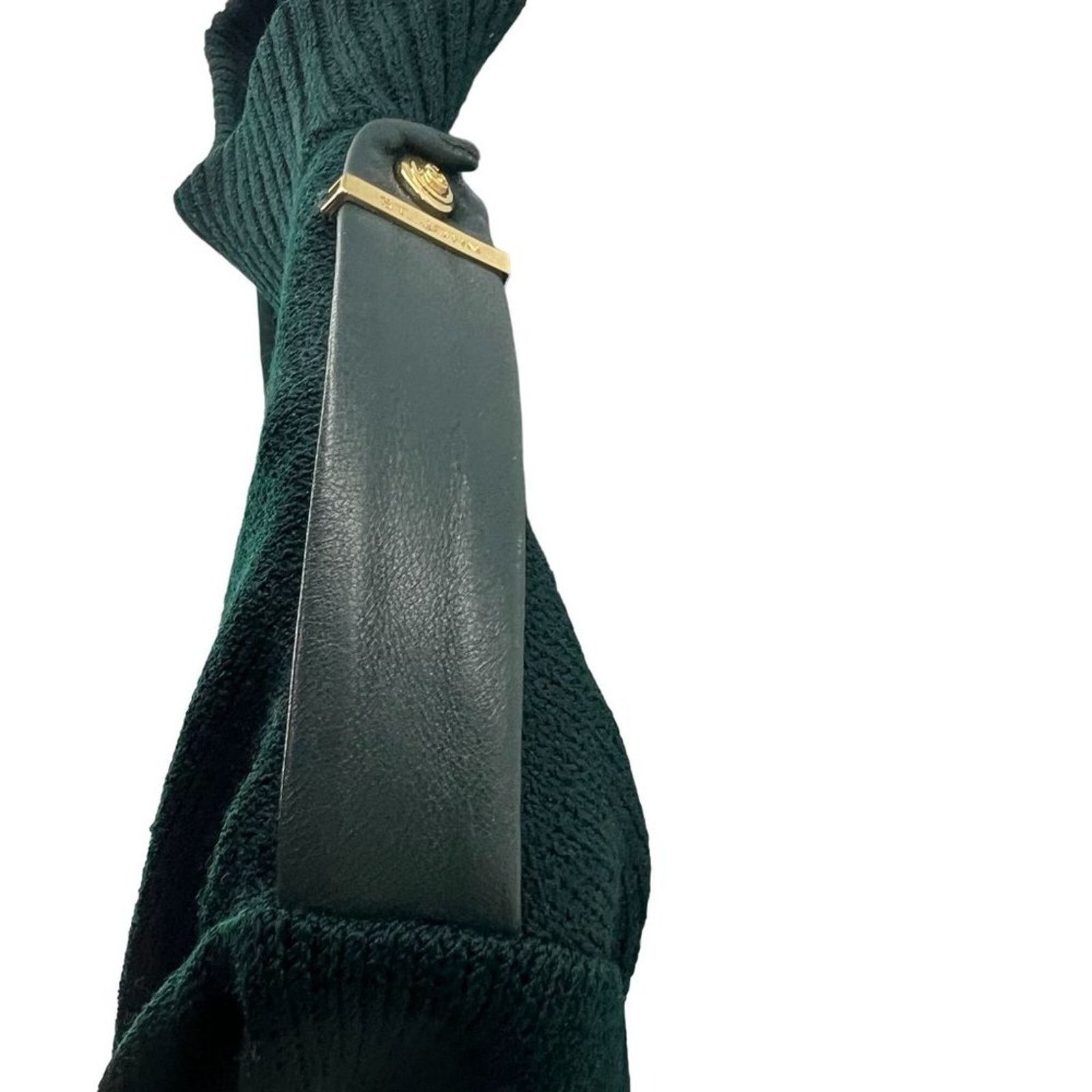 St. John VTG St John Dark Green Knit Sweater Leather Shoulder Size 14 Size XL / US 12-14 / IT 48-50 - 5 Thumbnail