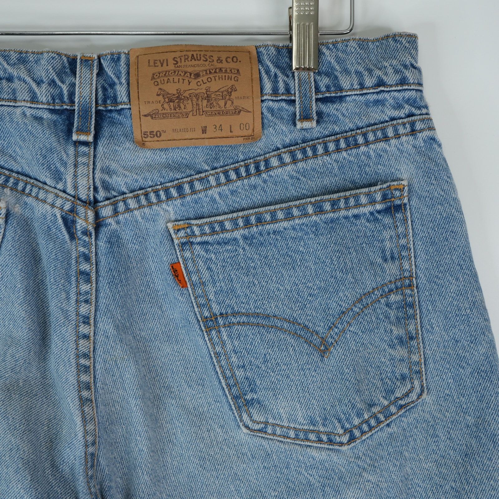 Levi's Levis 550 Shorts Mens 34x10.5 Blue Relaxed Fit Orange Tab Size US 34 / EU 50 - 9 Thumbnail