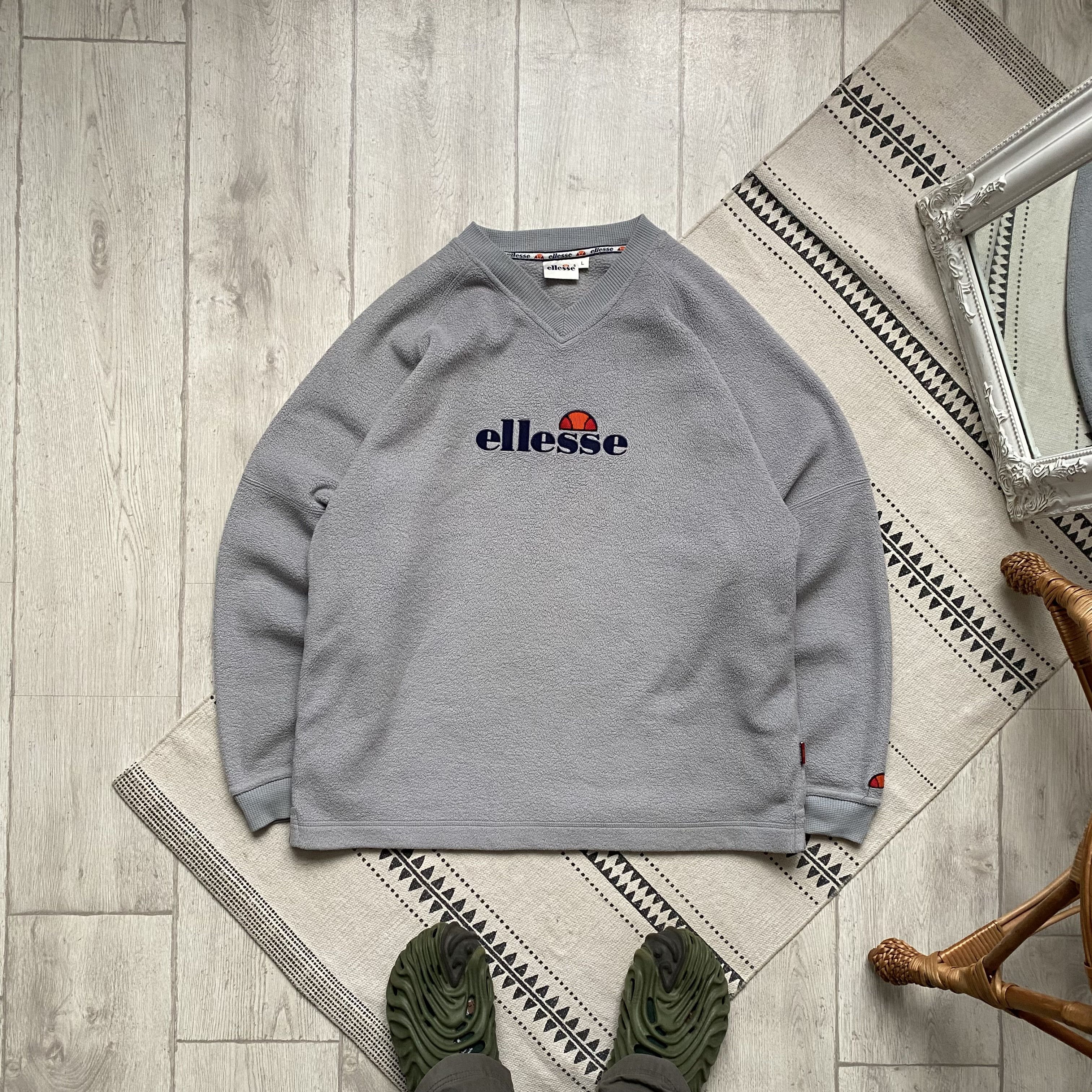 Ellesse 🦈 Vintage 80s Ellesse Fleece sweatshirt Drill Gorpcore Size US L / EU 52-54 / 3 - 1 Thumbnail