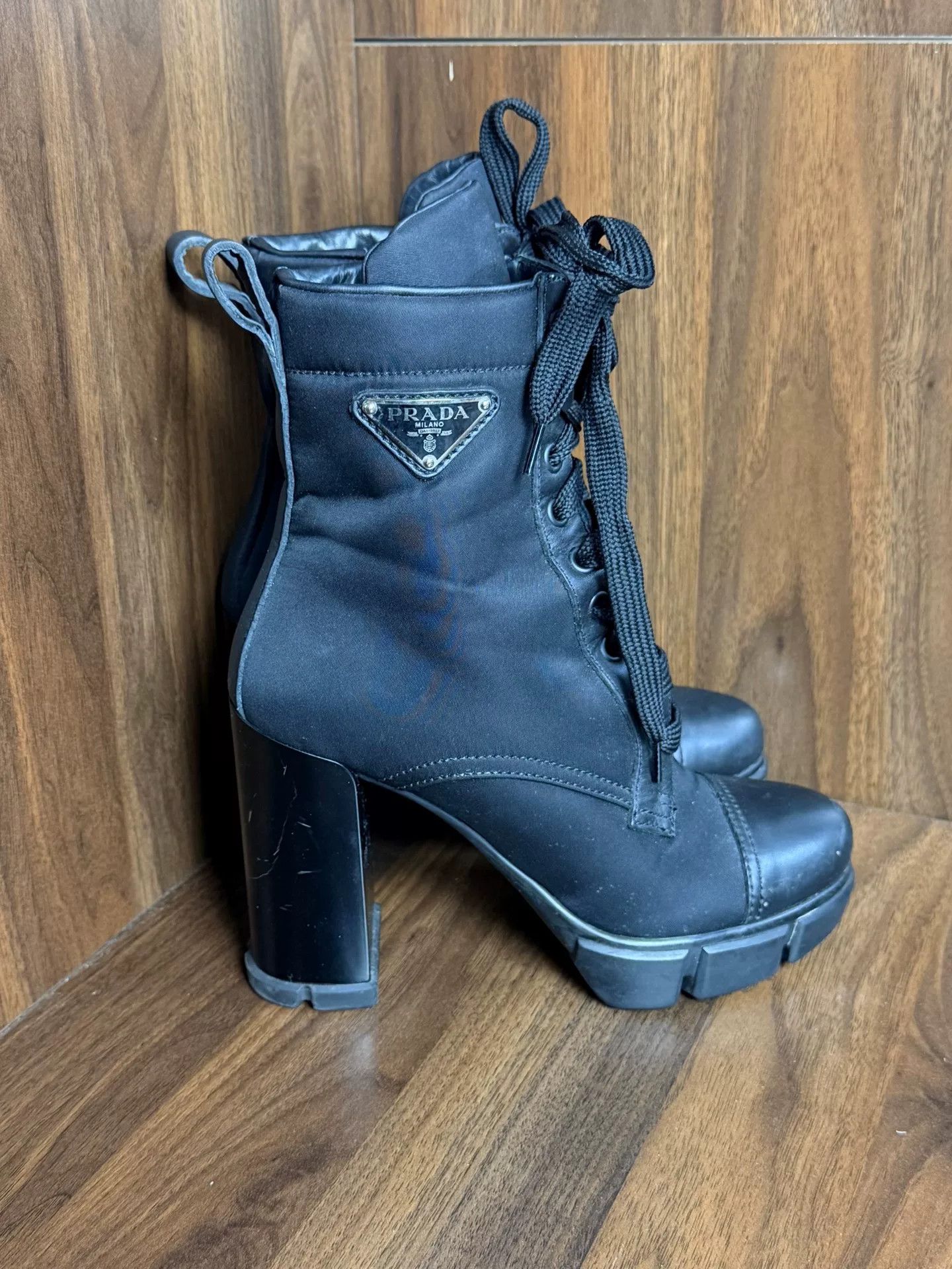 Prada Prada Leather Black Boots us_6 Women Size US 6 / IT 36 - 1 Thumbnail