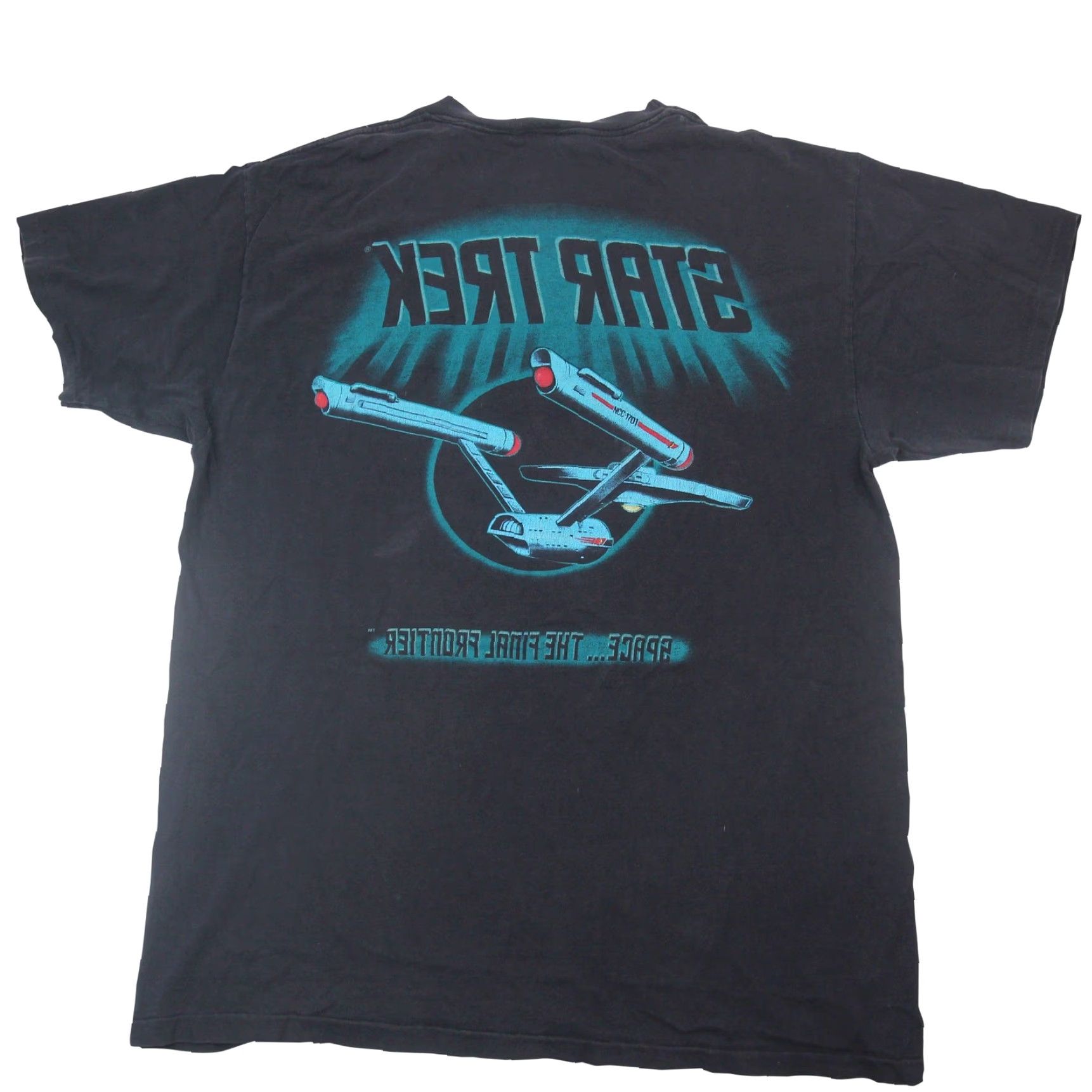 Vintage VINTAGE Star Trek Space.. the Final Frontier XL T-Shirt Black Mens XL Front/Back Graphic Shirt Size US XL / EU 56 / 4 - 2 Thumbnail
