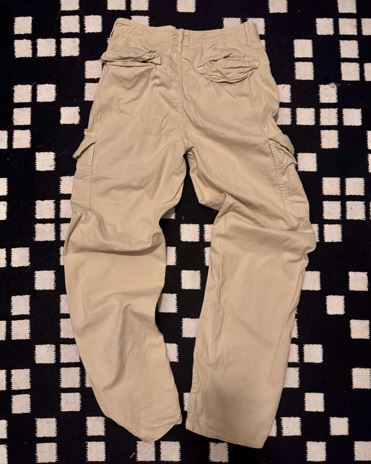 Zara ZARA Vintage-Style Cargo Pants – Beige Utility Workwear Size 27" / US 4 / IT 40 - 2 Thumbnail