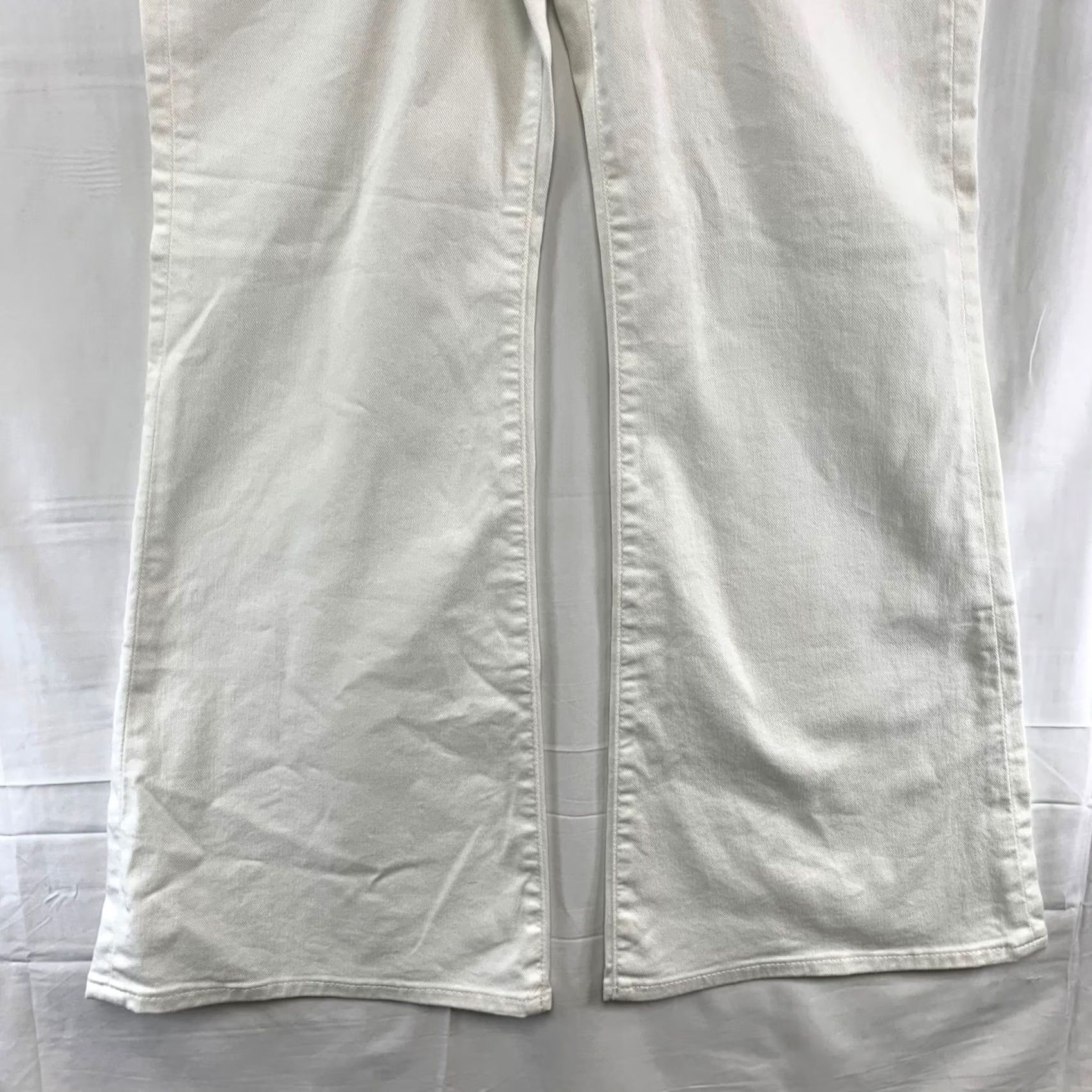 Express Express 70s Flare Jeans Womens 8S White Mid Rise Conscious Edit Stretch Denim Jeans Mens? Wait no Size 30" / US 8 / IT 44 - 4 Thumbnail