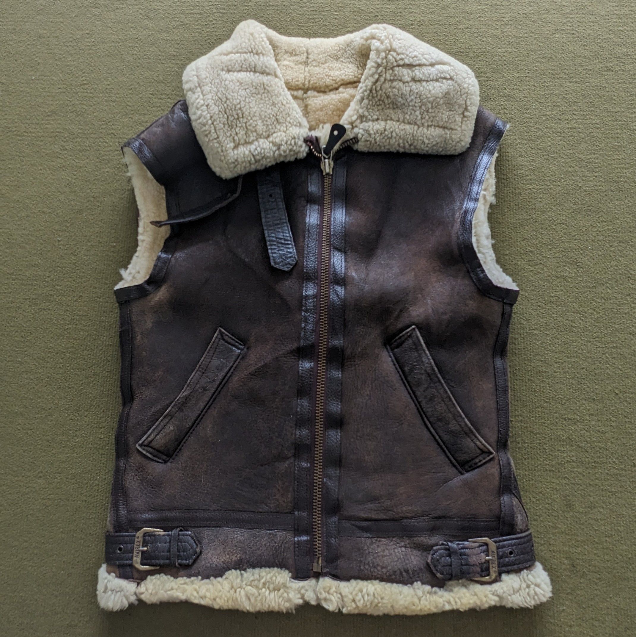 Avirex Vintage AVIREX USA Leather Vest Jacket Size US S / EU 44-46 / 1 - 1 Thumbnail