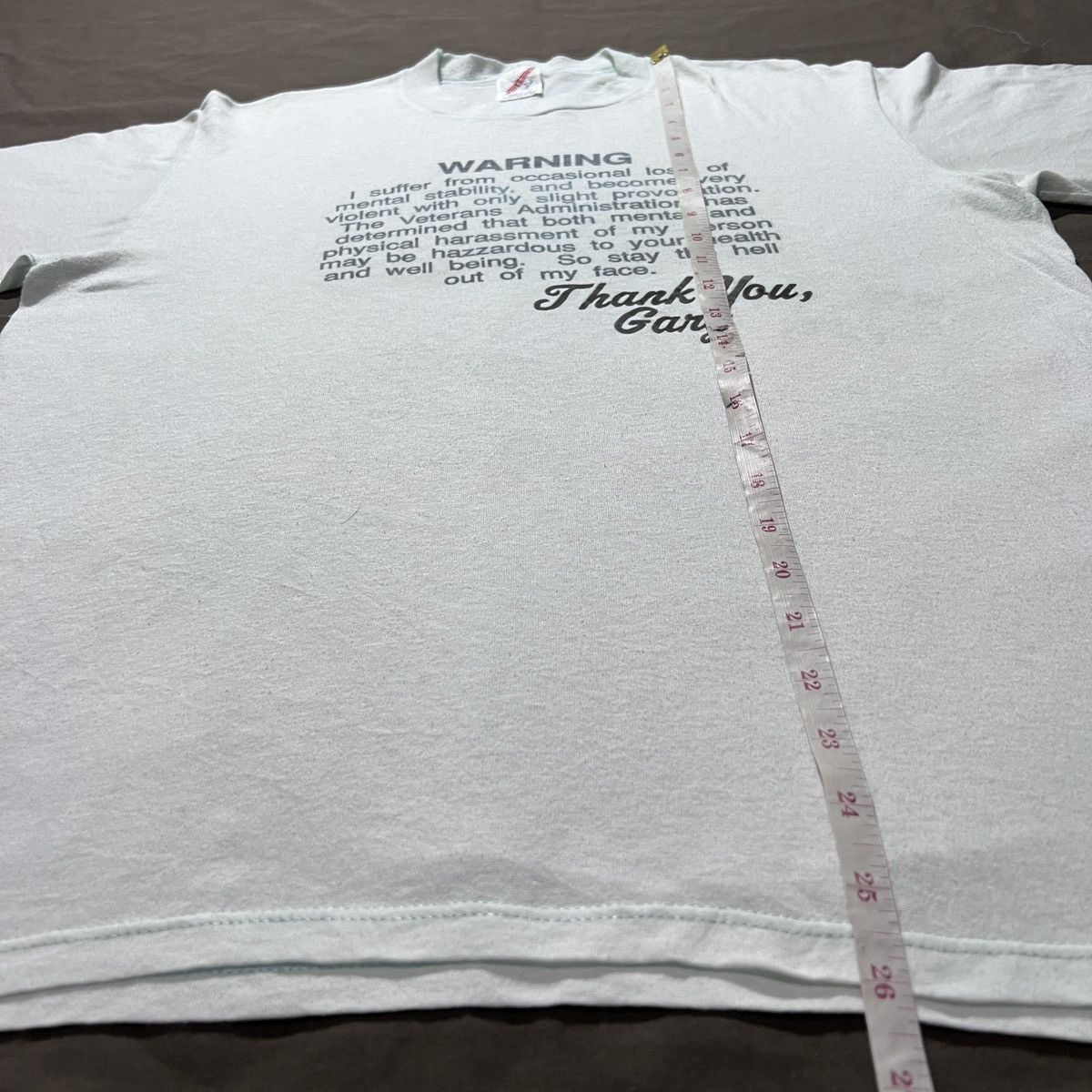 Vintage Vintage 90s WARNING violent quote Tee Size US L / EU 52-54 / 3 - 7 Thumbnail