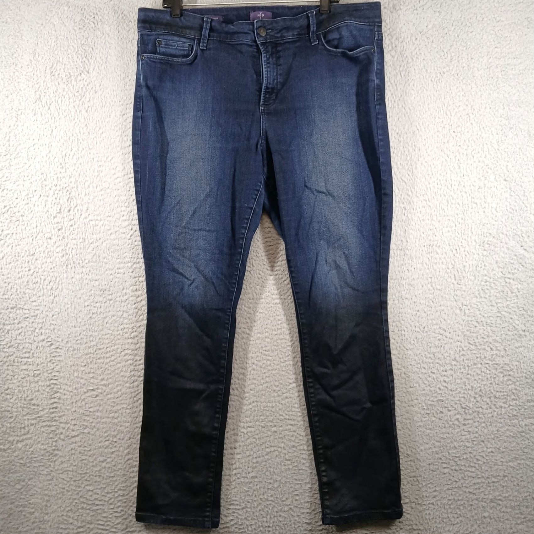 NYDJ VINTAGE NYDJ Alina Legging Jeans coated Ombre Blue 16W Womens Slim Stretch Pockets Lift Tuck 5-Pocket Denim Low Rise 30 in Inseam Size 38" / US 16 / IT 52 - 2 Thumbnail